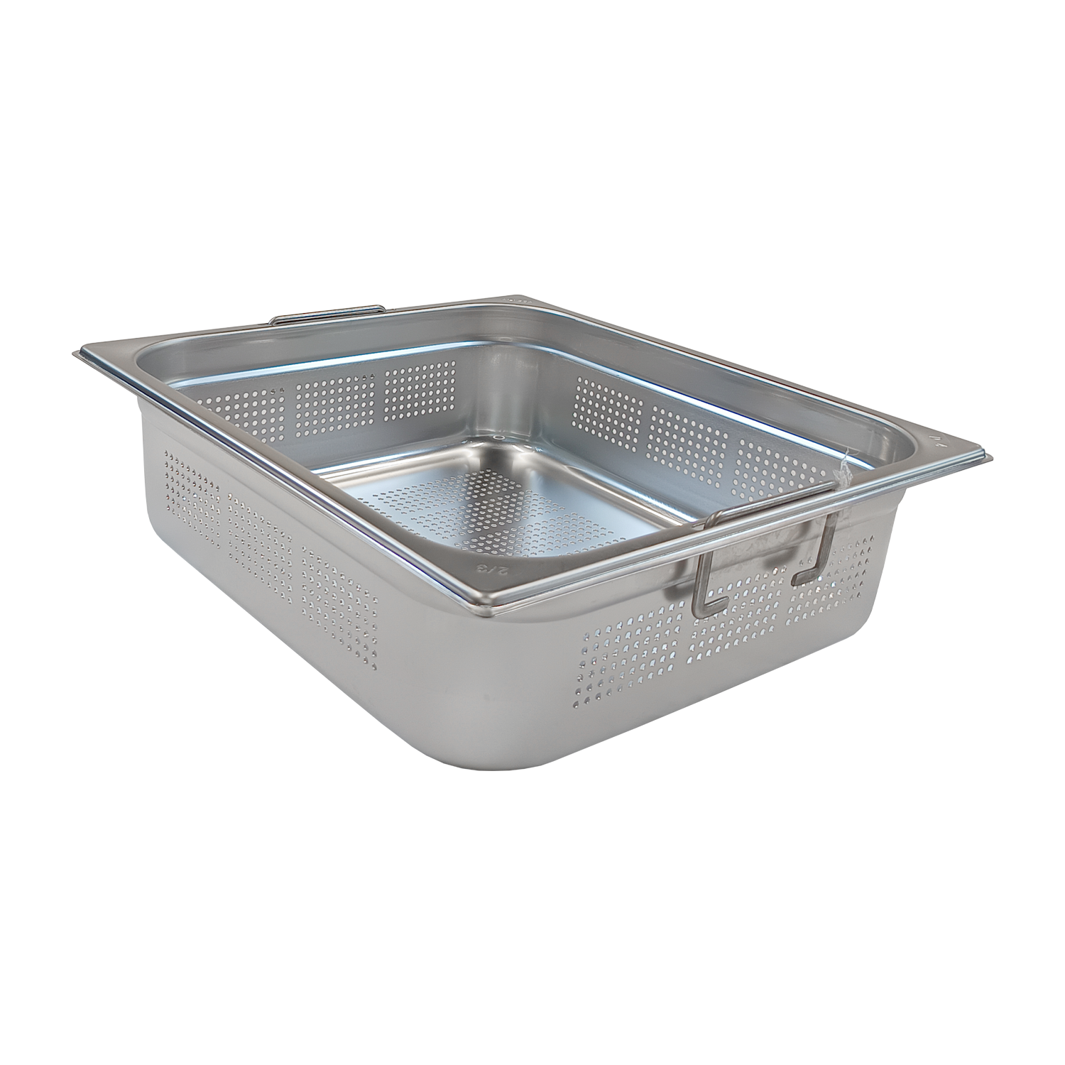Gastronádoba děrovaná GN 2/3 - 100 ucha zasouvací nerezová | REDFOX - GND 2/3-100 U