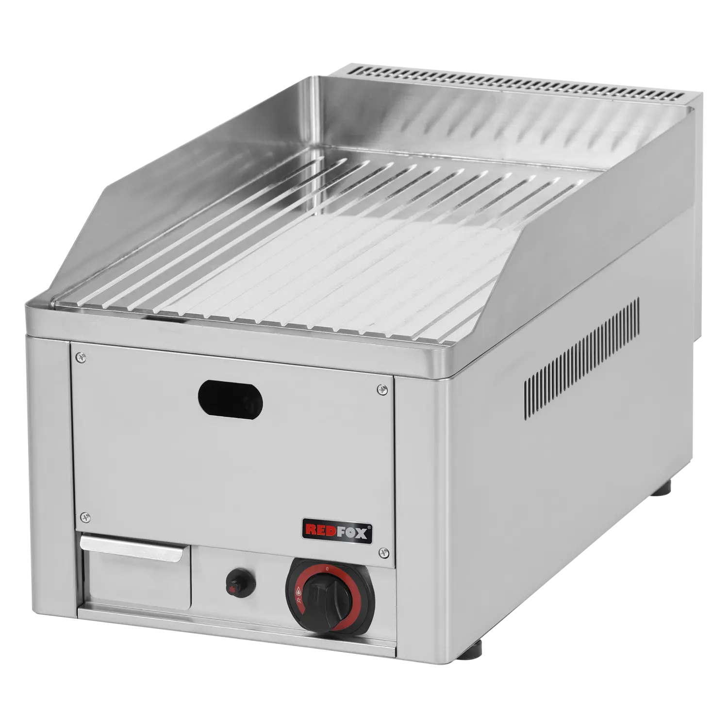 Fry-top griddle plate 32x48 gas chromed grooved counter top | REDFOX - FTRC 30 G