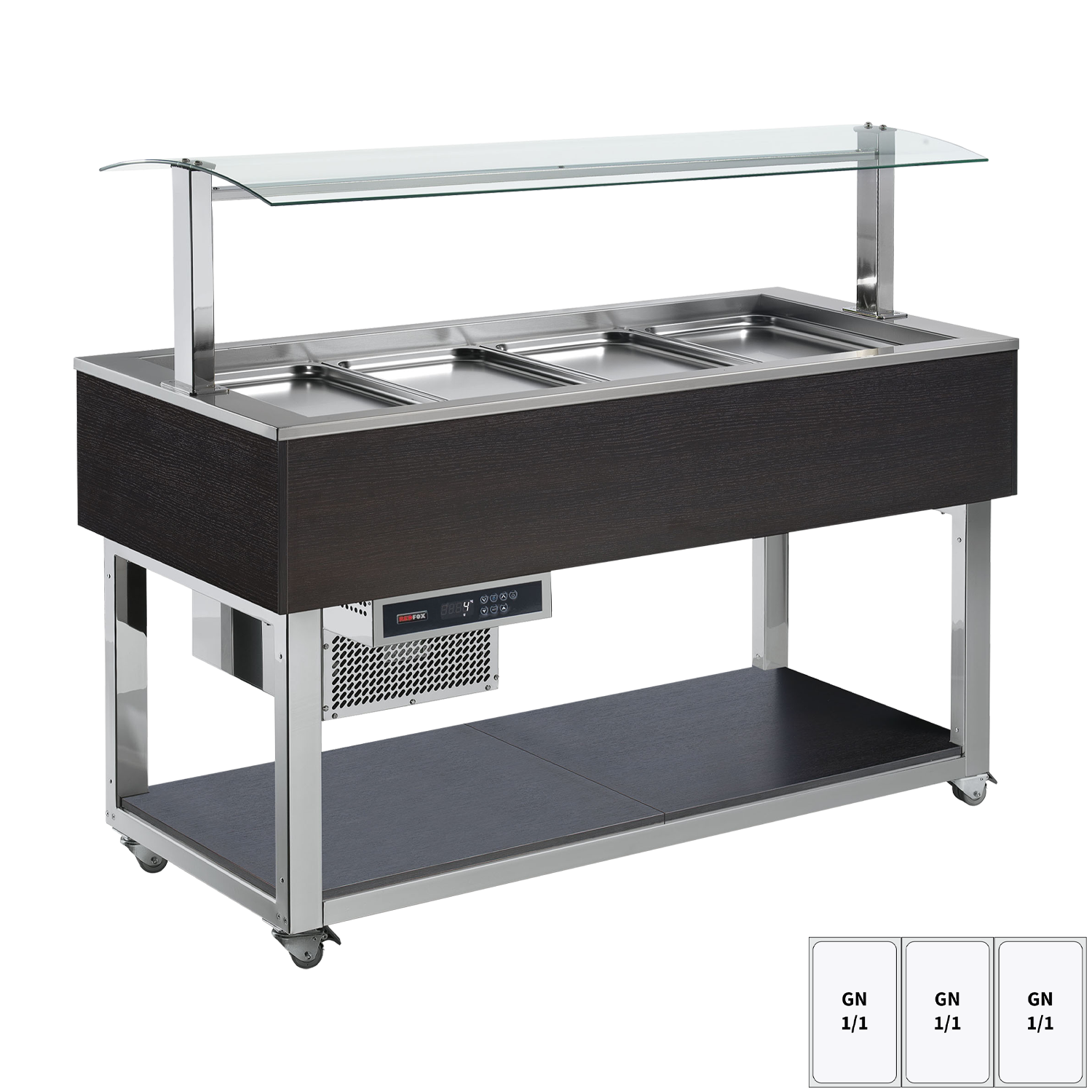 Food display island chilled GN 3-1/1 Wenge | REDFOX - ES GREEN+ 3W
