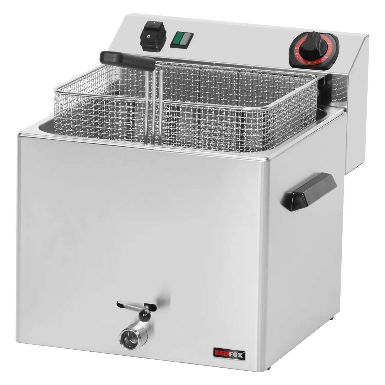 Electric fryer 0,74 kW/l, 11 l counter top drain tap 400 V | REDFOX - FE 10 T