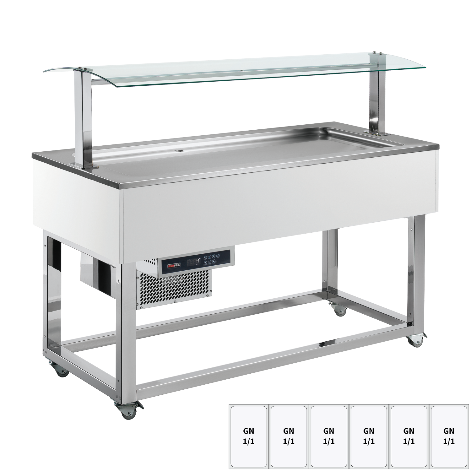 Food display island chilled GN 6-1/1 RAL | REDFOX - ES LIME+ 6R