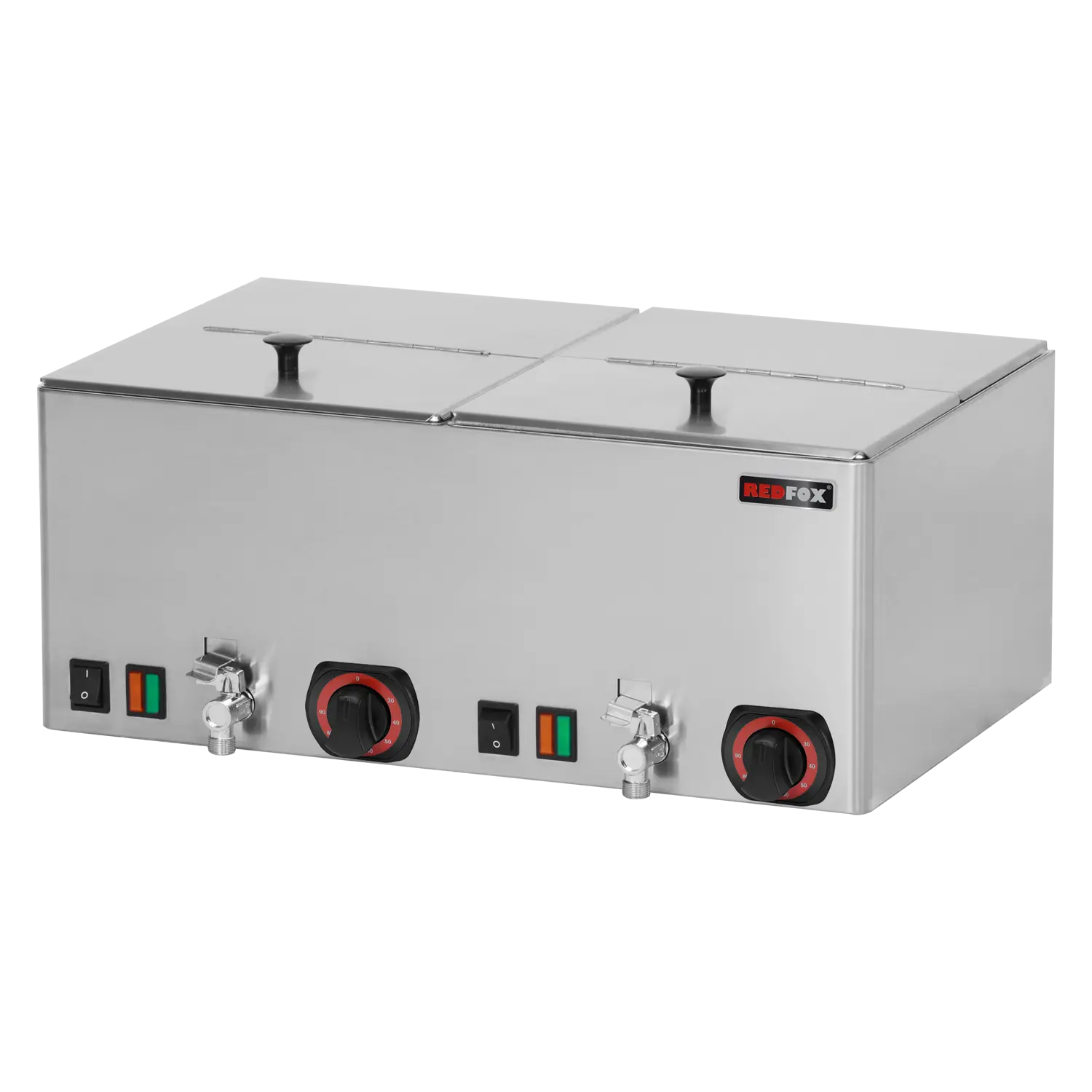 Sausage/vegetable steamer twin with tap 2x GN 1/2 | REDFOX - WEV 11