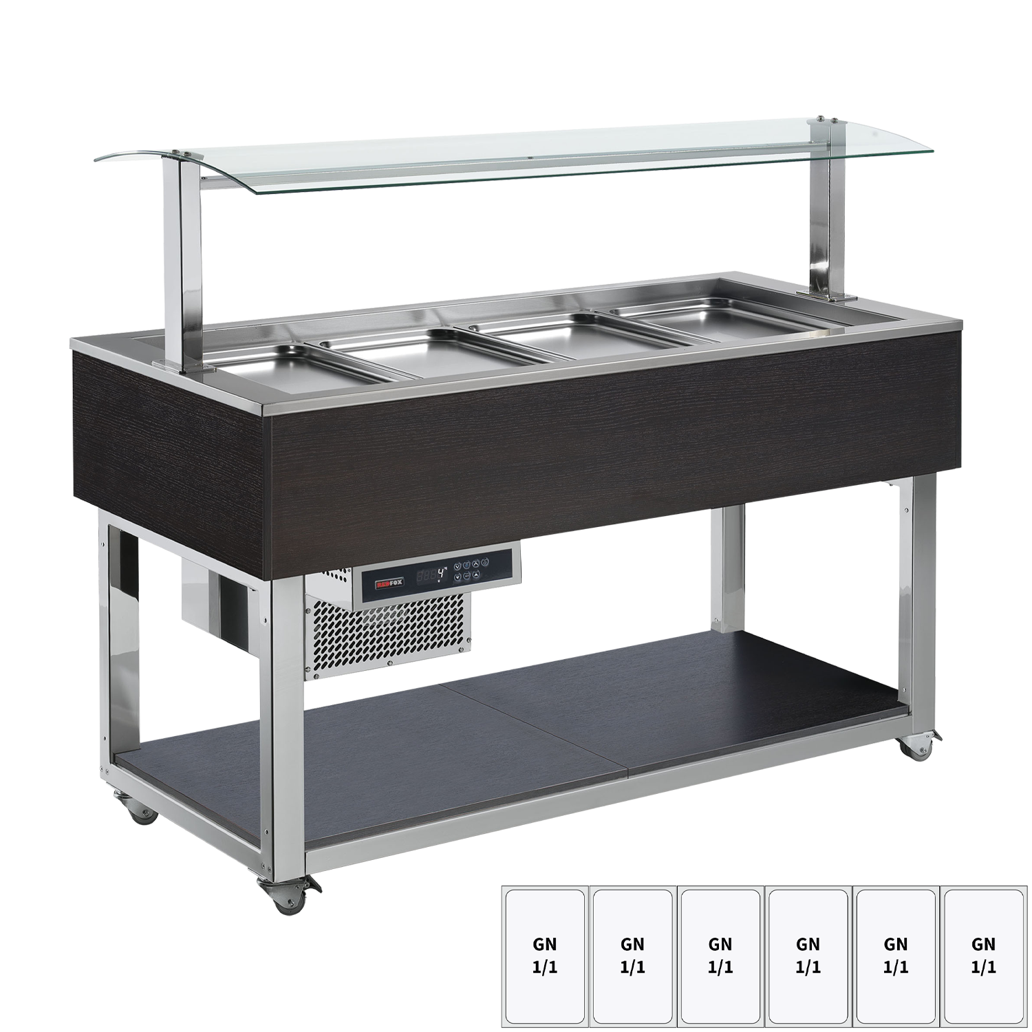 Food display island chilled GN 6-1/1 Wenge | REDFOX - ES GREEN+ 6W
