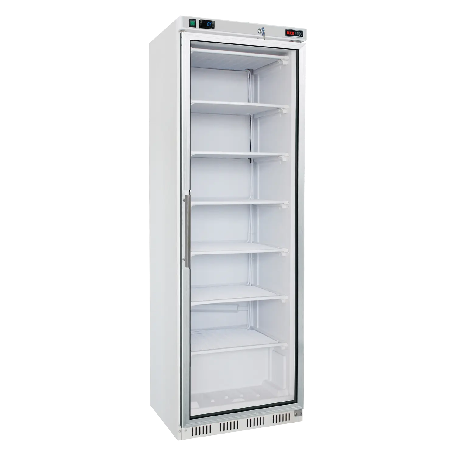 Freezer cabinet 350 l glass door 7x grid, white | REDFOX - HF 400/G