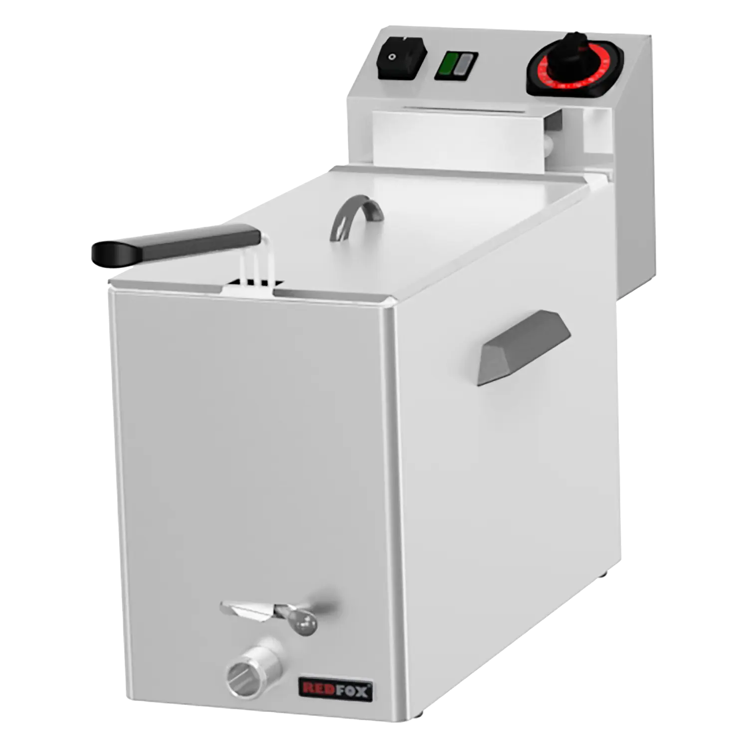 Fryer for fish electric 0,43 kW/l, 8 l counter top drain tap 230 V | REDFOX - FE 08 V
