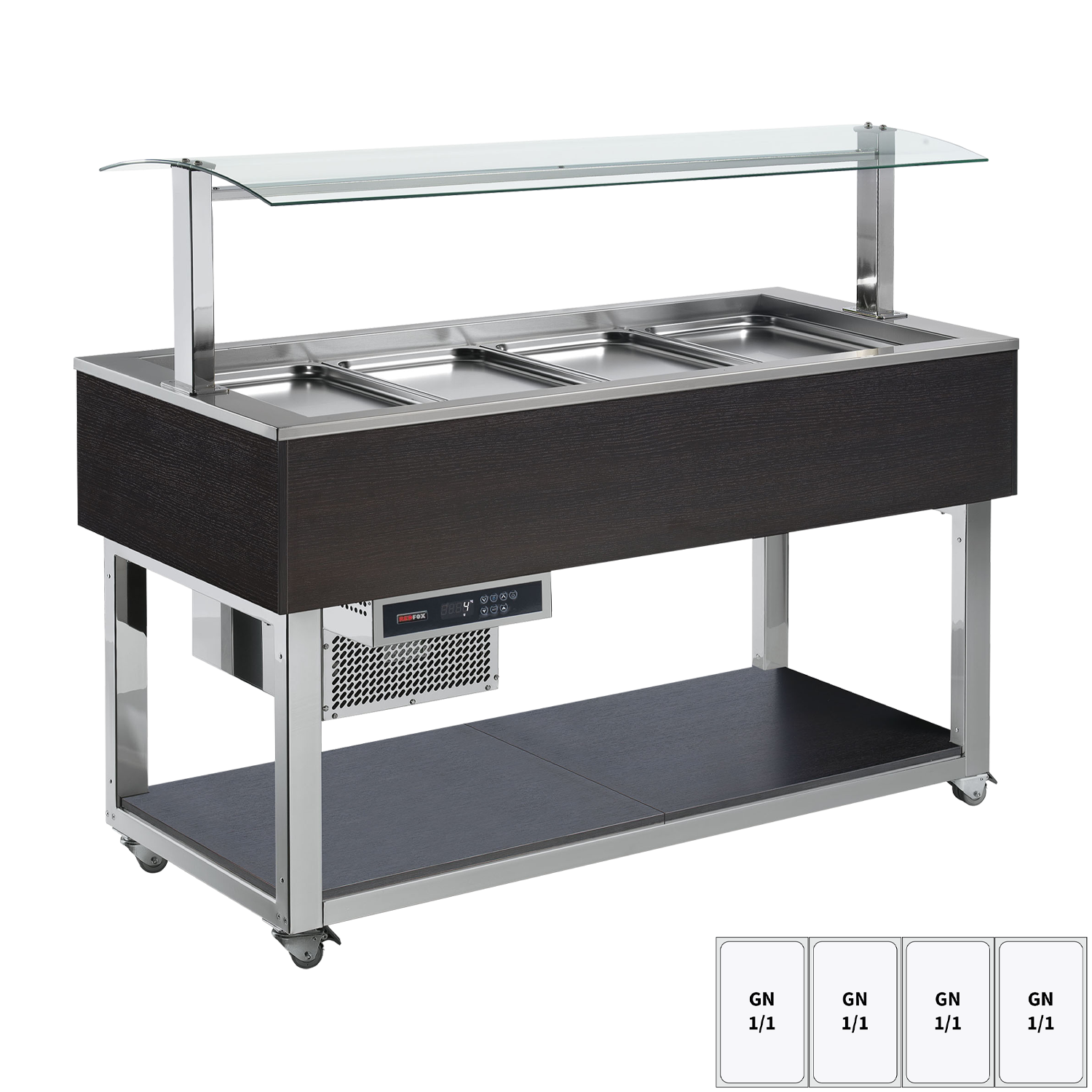Food display island chilled GN 4-1/1 Wenge | REDFOX - ES GREEN+ 4W
