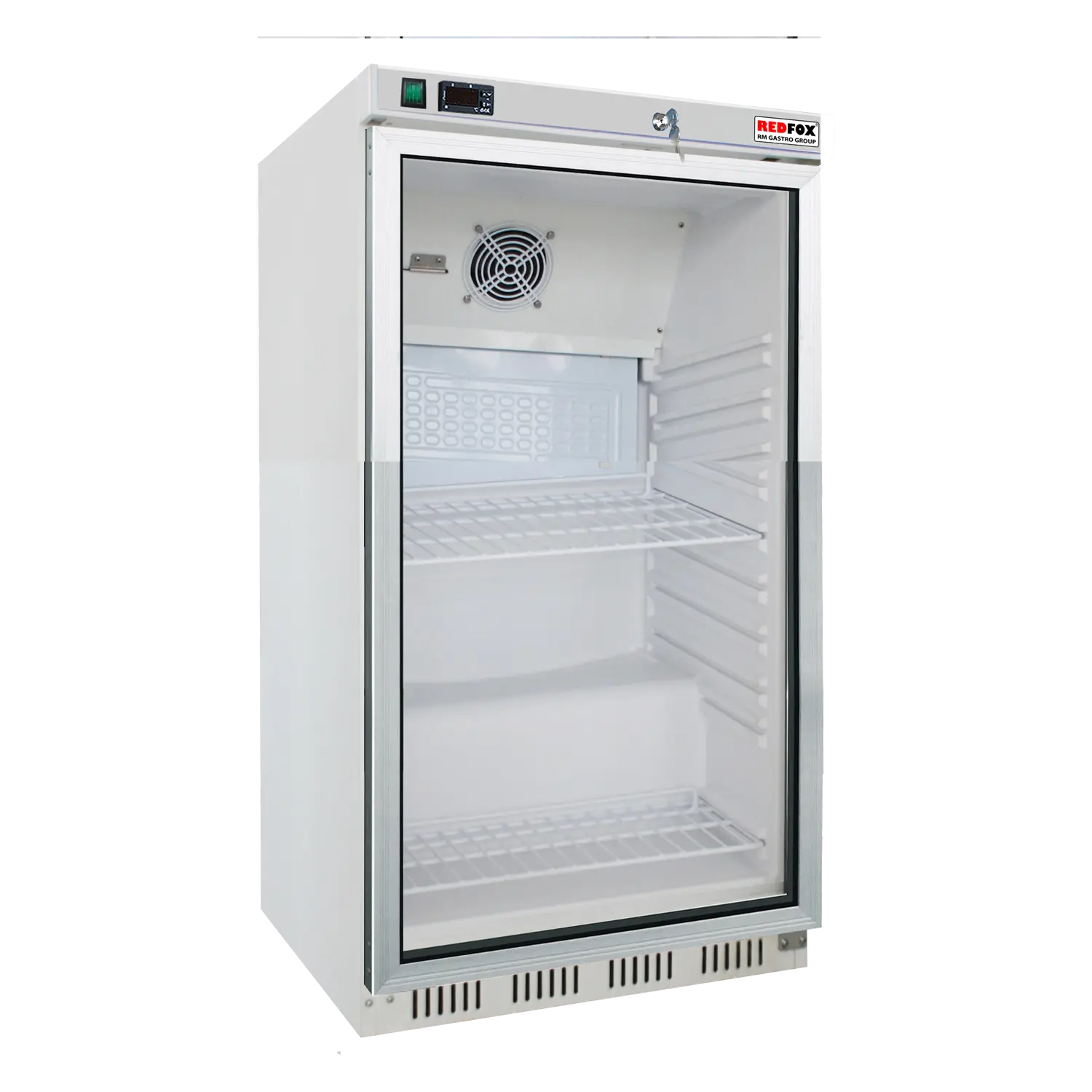 Cooling cabinet 130 l, glass door, white | REDFOX - DR 200 G