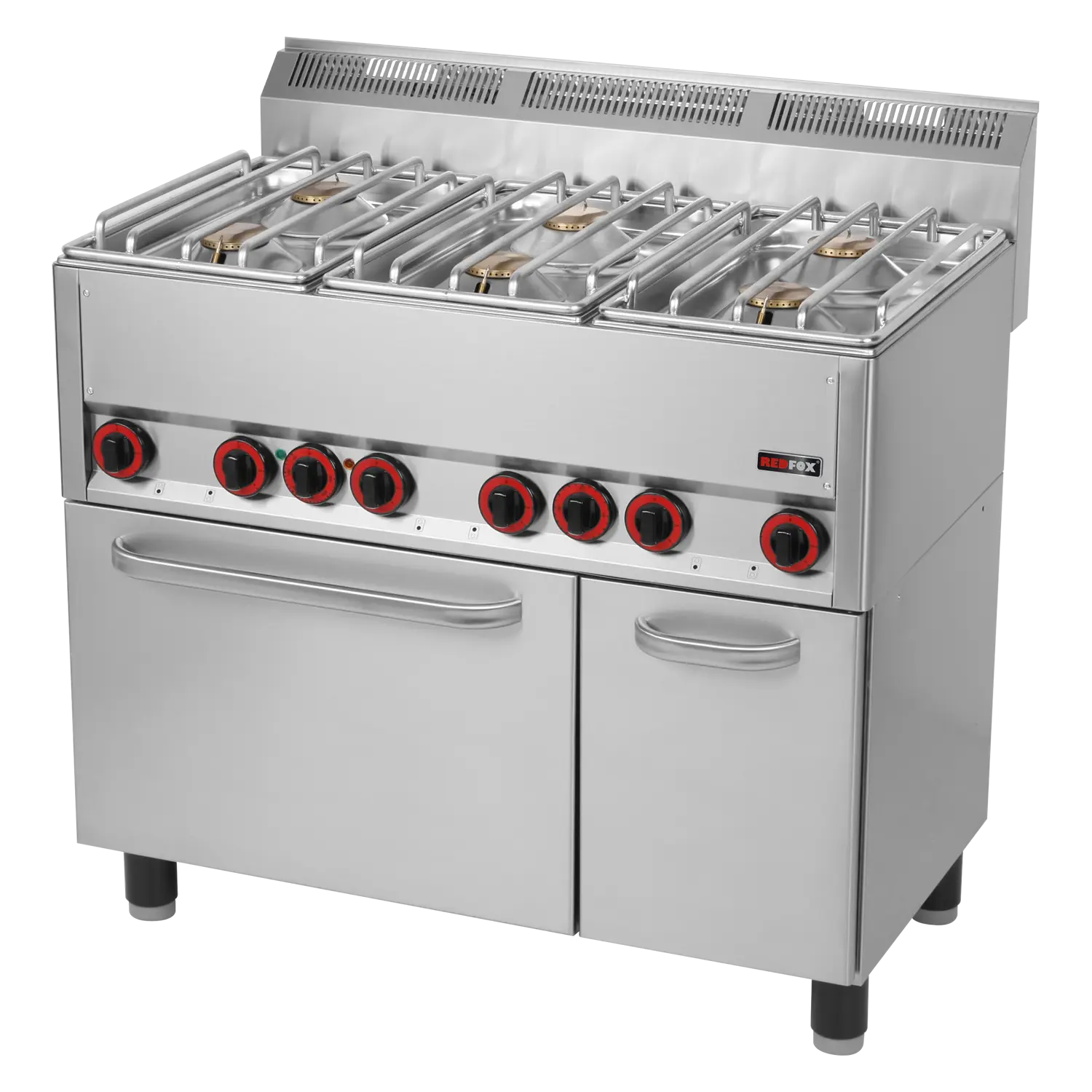 Sporák kombinovaný s horkovzdušnou elektrickou troubou GN 1/1 - 6x hořák  | REDFOX - SPT 90 GLS