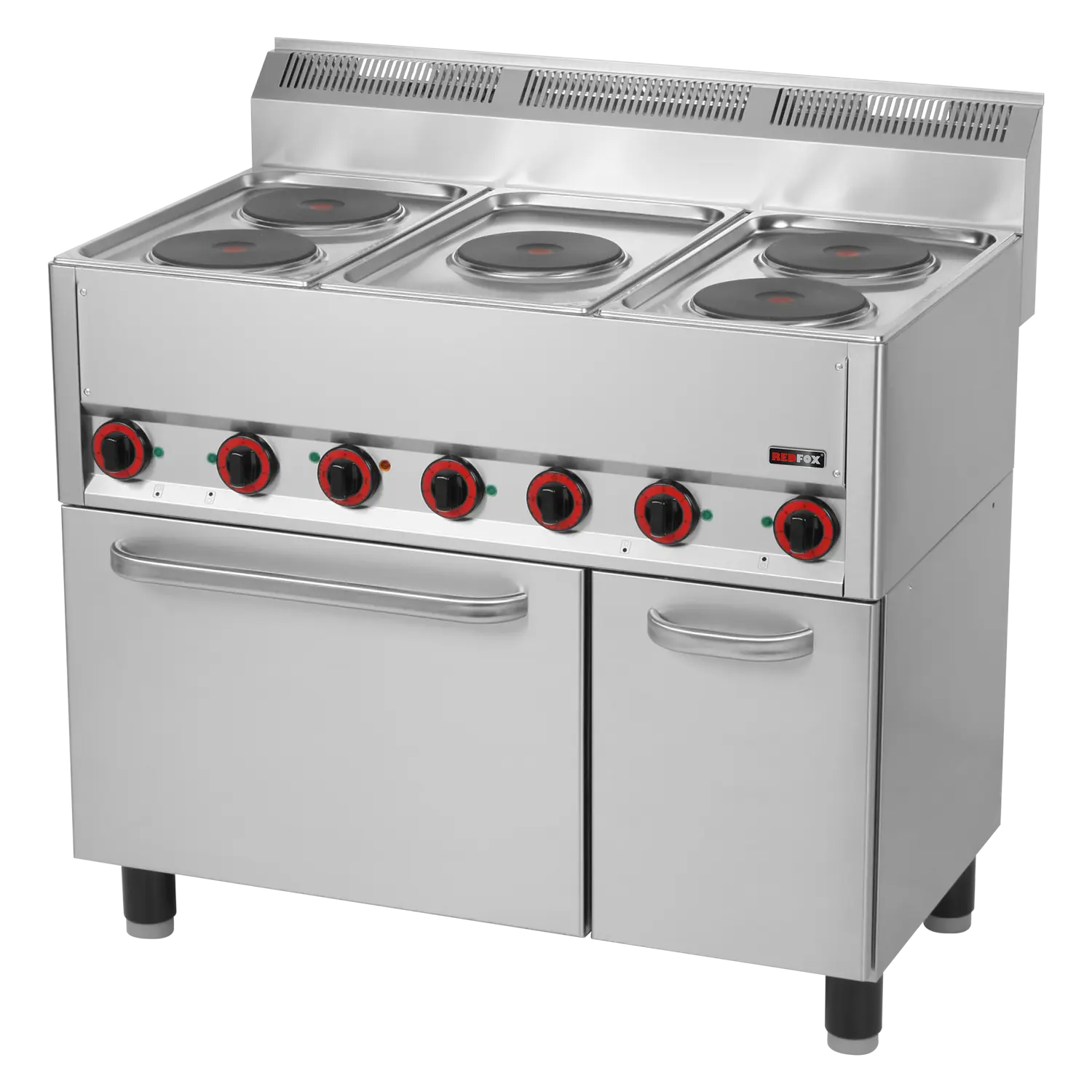 Sporák elektrický s horkovzdušnou elektrickou troubou GN 1/1 - 5x plotýnka 400 V | REDFOX - SPT 90/5 ELS