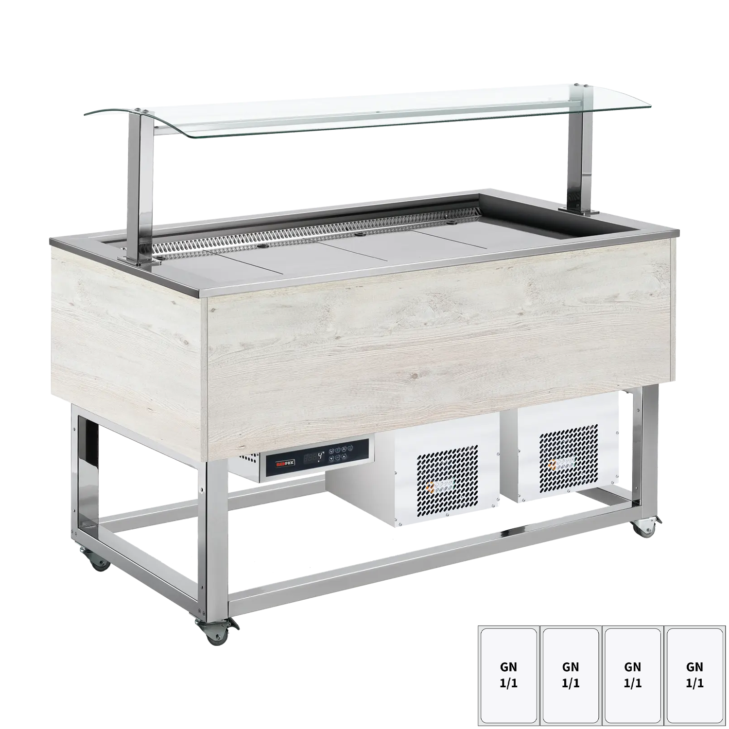 Food display island chilled GN 4-1/1 Hemlock | REDFOX - ES BLUE+ 4H