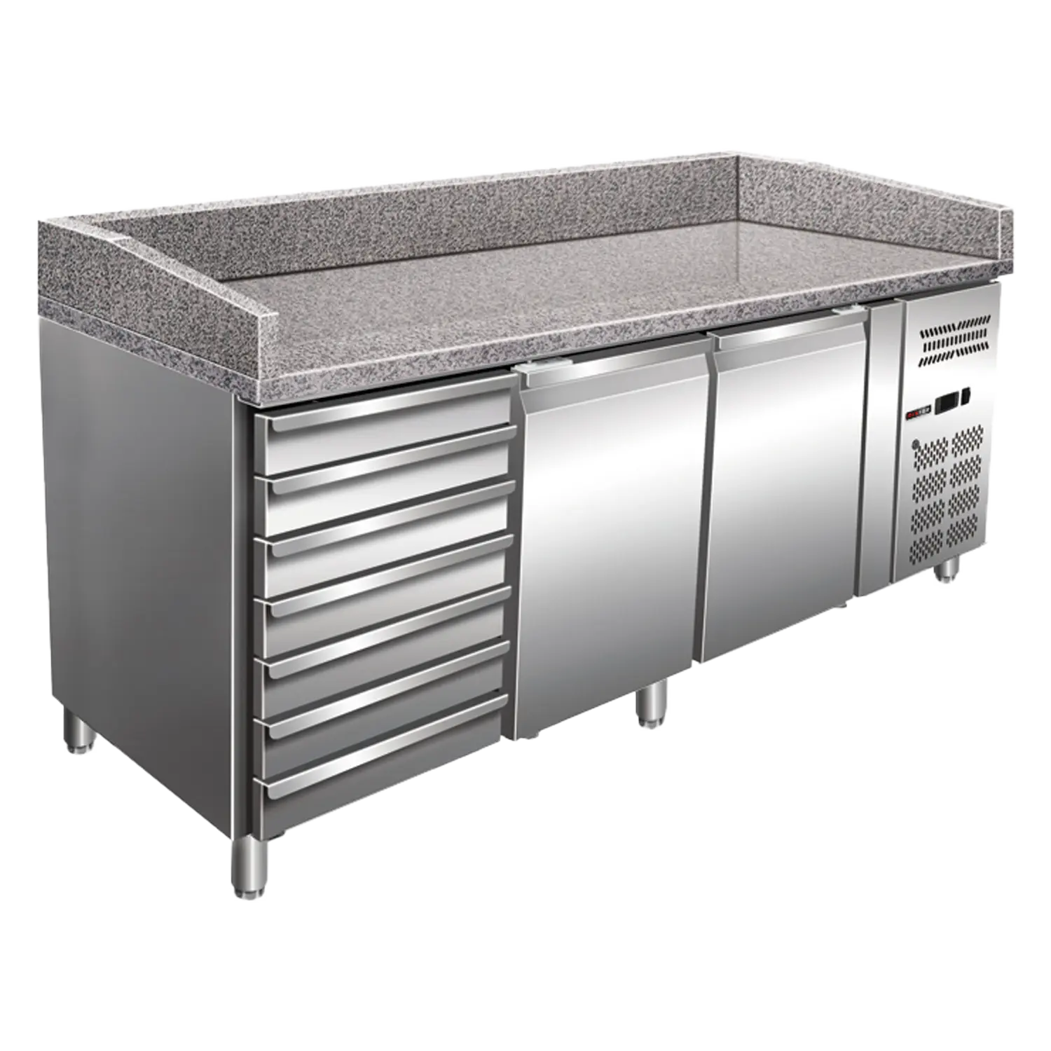 Cooling counter pizza 2D + 7x neutral drawer | REDFOX - MTP 2D7ZN