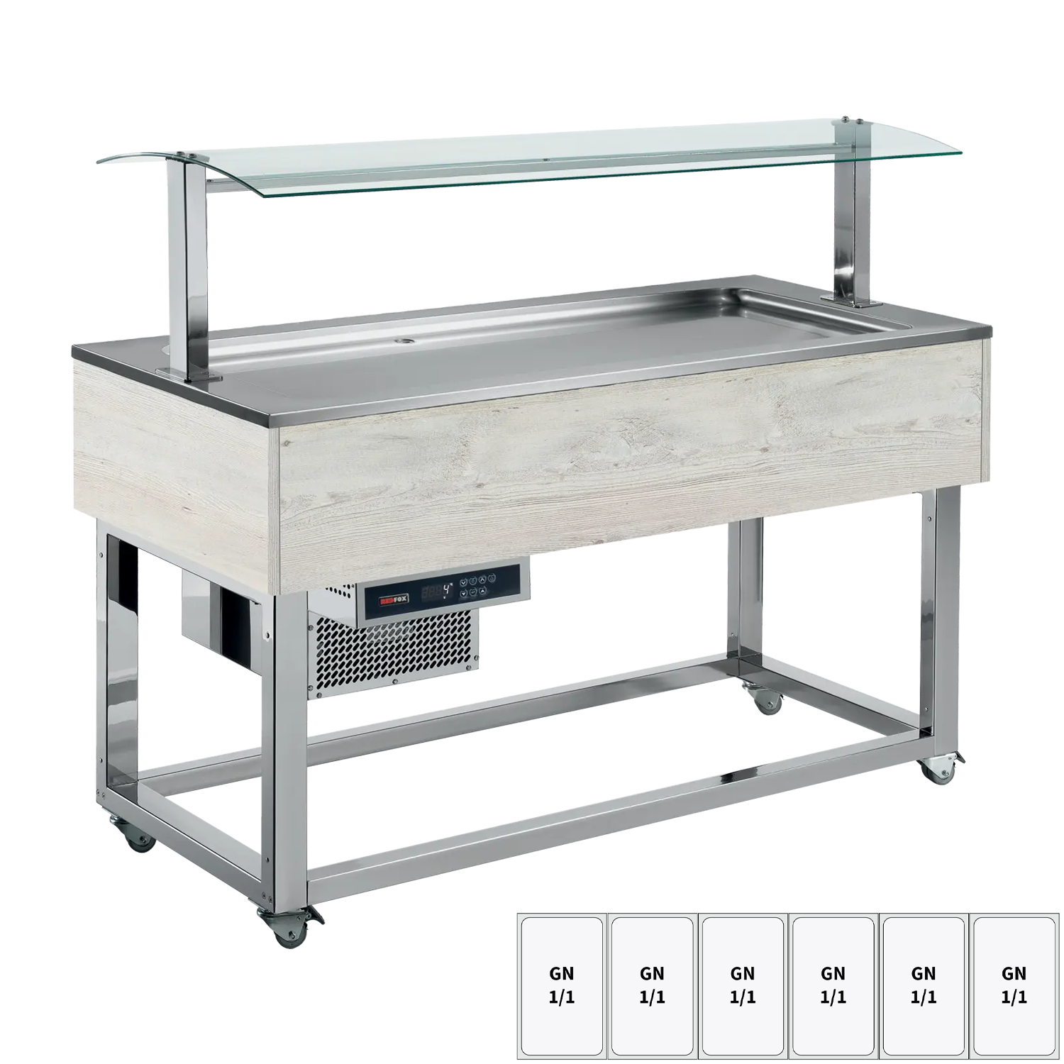 Food display island chilled GN 6-1/1 Hemlock | REDFOX - ES LIME+ 6H