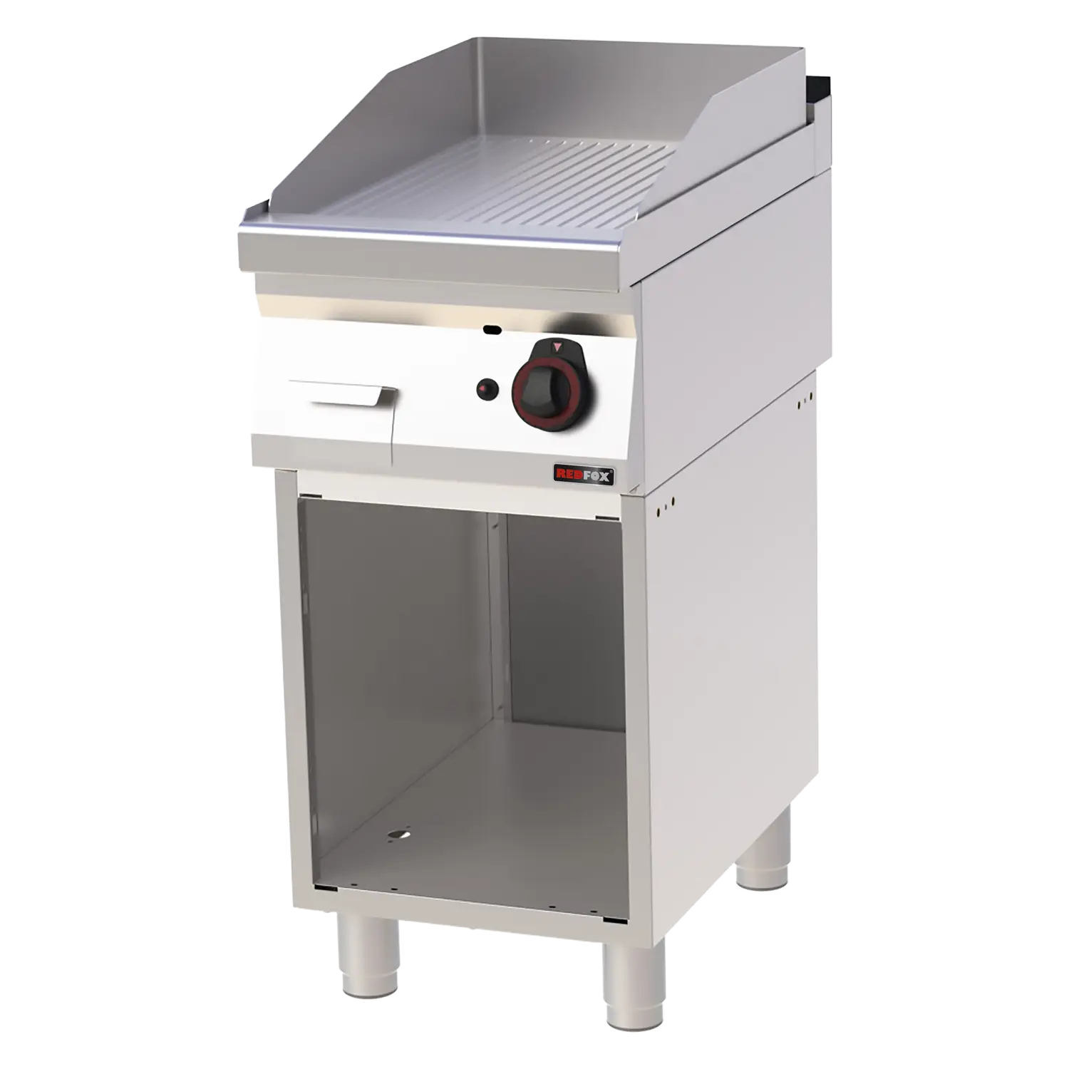 Grilovací deska 40x51 plynová chromovaná rýhovaná s podestavbou | REDFOX - FTRC 70/40 G