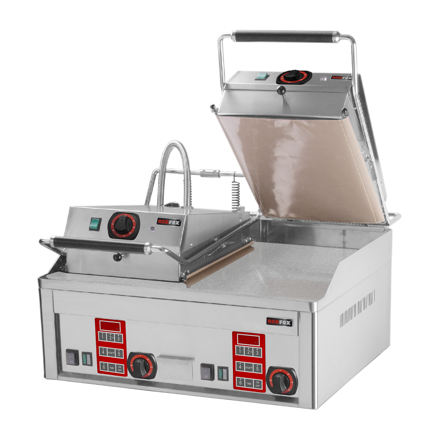 Grilovací deska elektrická hladká durable chrom | REDFOX - FTHC 60 ED + 2x KD 30 T