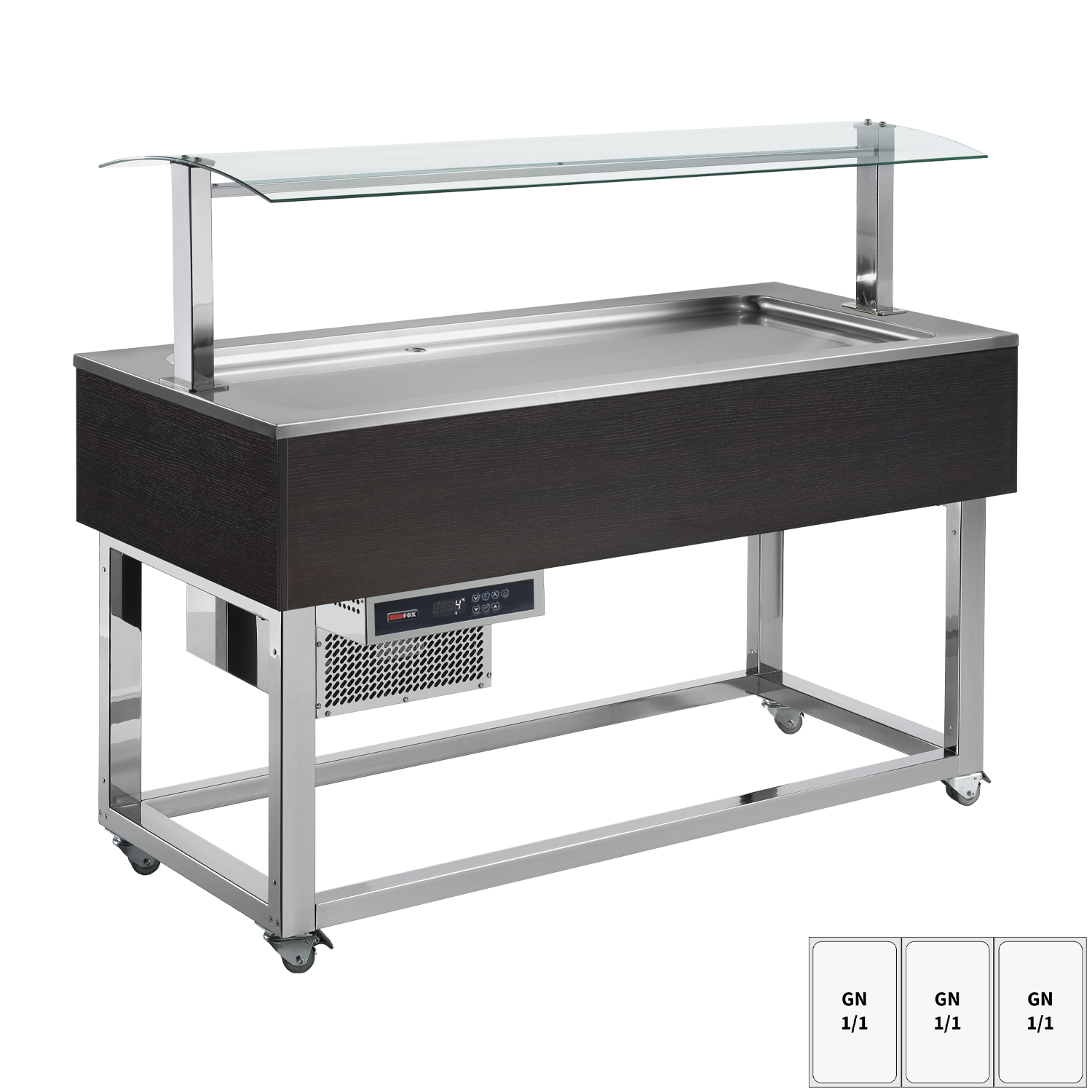 Food display island chilled GN 3-1/1 Wenge | REDFOX - ES LIME+ 3W