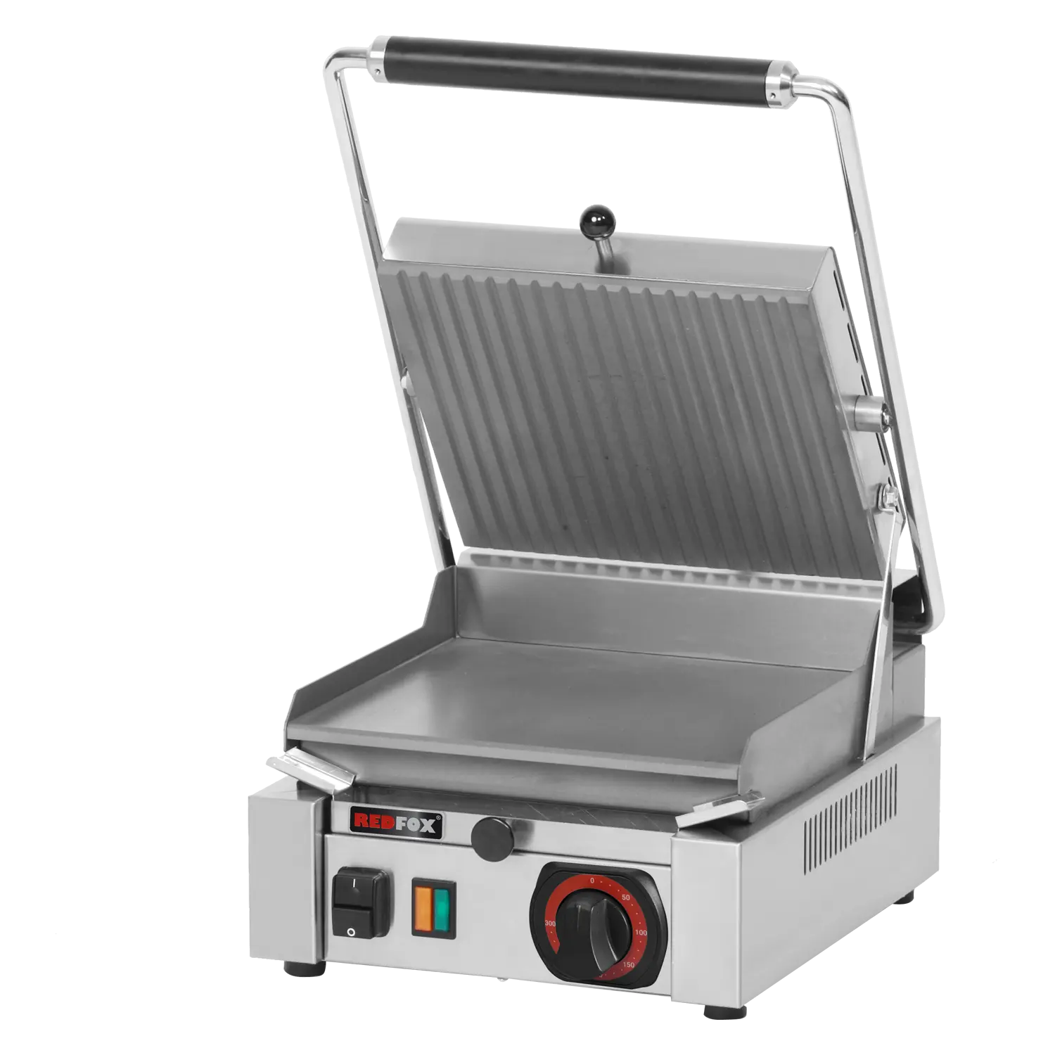 Panini grill smooth electric grooved upper plate 26x24 230 V | REDFOX - PS 2010 L 