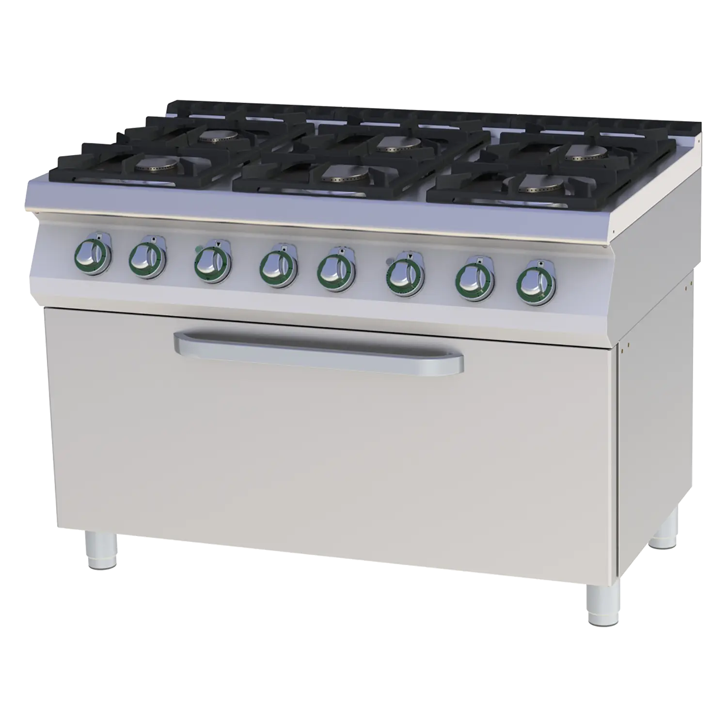 sporák plynový, s elektrickou troubou stativkou 3/1 | REDFOX - SPBT 7120/31 GE_sporák plynový