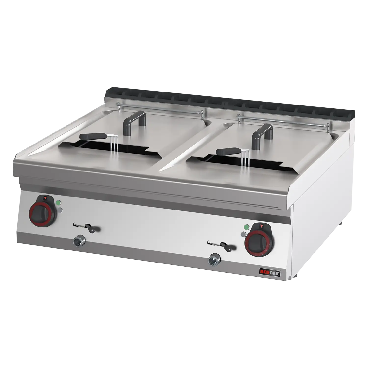 Electric fryer 2 baskets 0,96 kW/l, 13+13 l without cabinet 400 V | REDFOX - FE 70/08 E