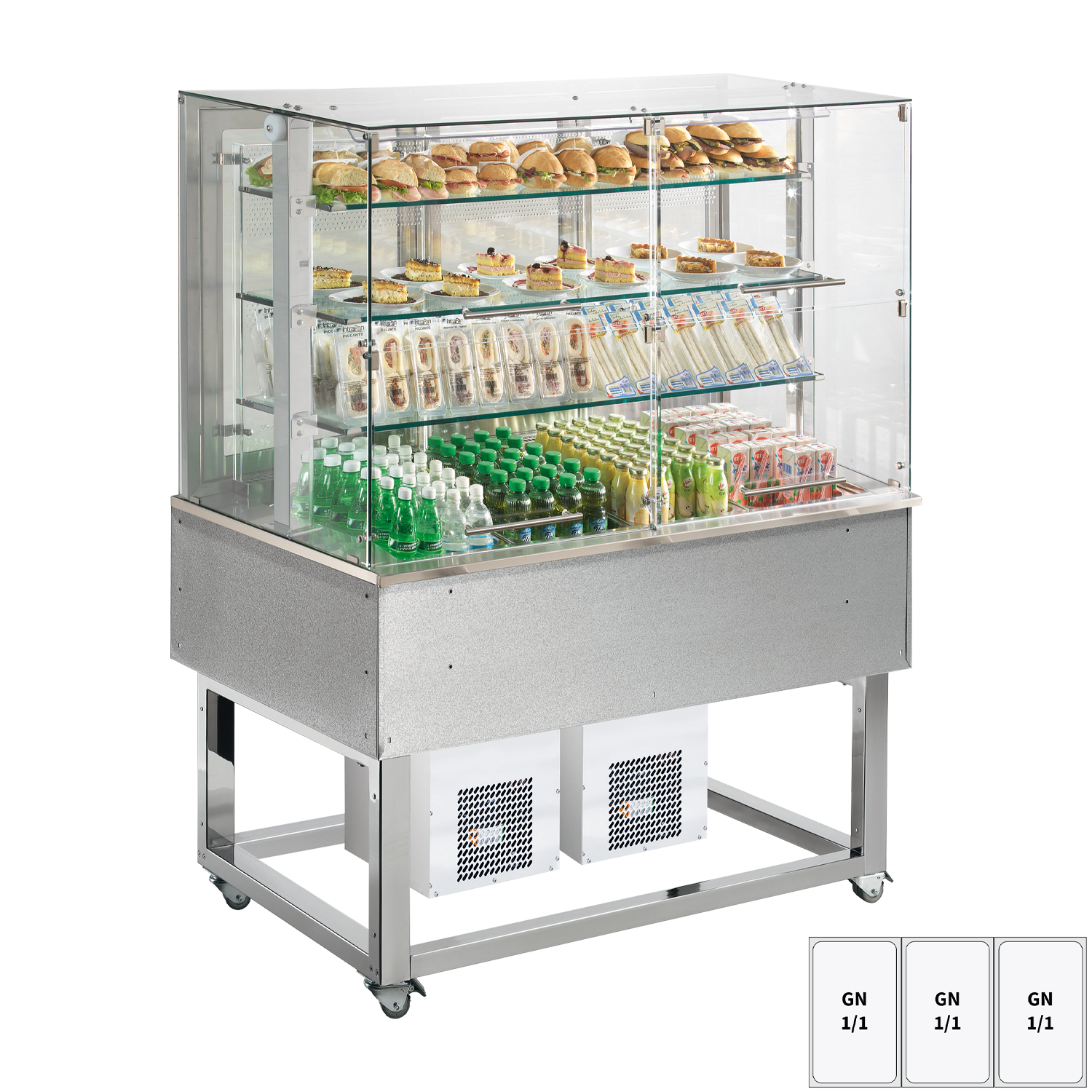 Chilled display unit GN 3-1/1 upwards opening | REDFOX - ES PLATINUM+ 3 DF