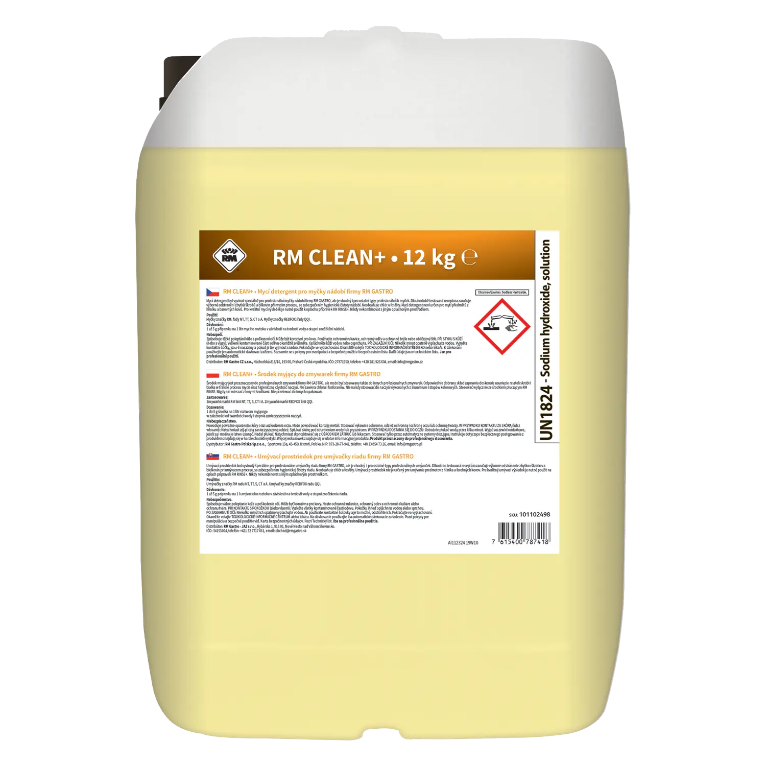 Mycí detergent pro myčky nádobí 12 kg | RM + REDFOX - RM Clean+ 12 kg