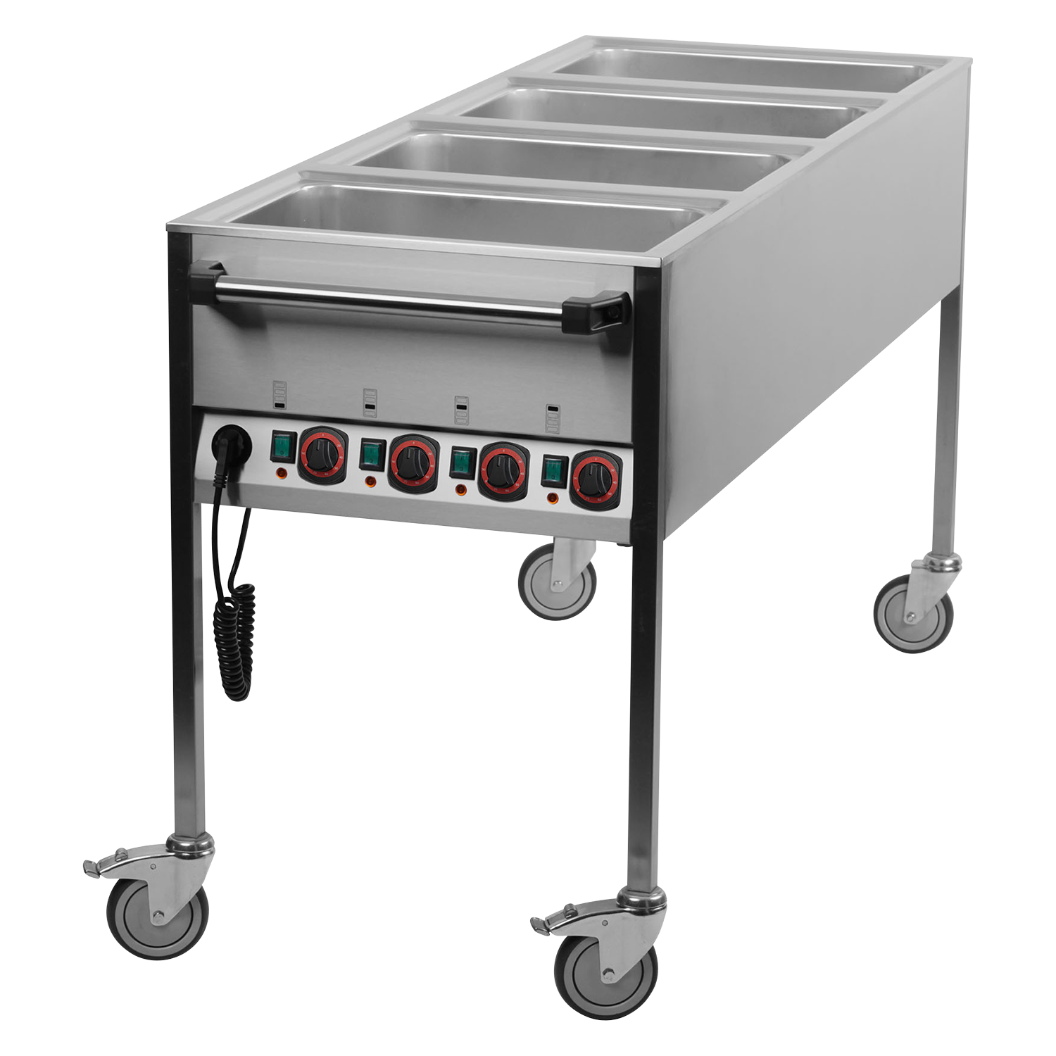 Bain marie electric GN 4-1/1 controllers on shorter side  | REDFOX - VLPK 4120