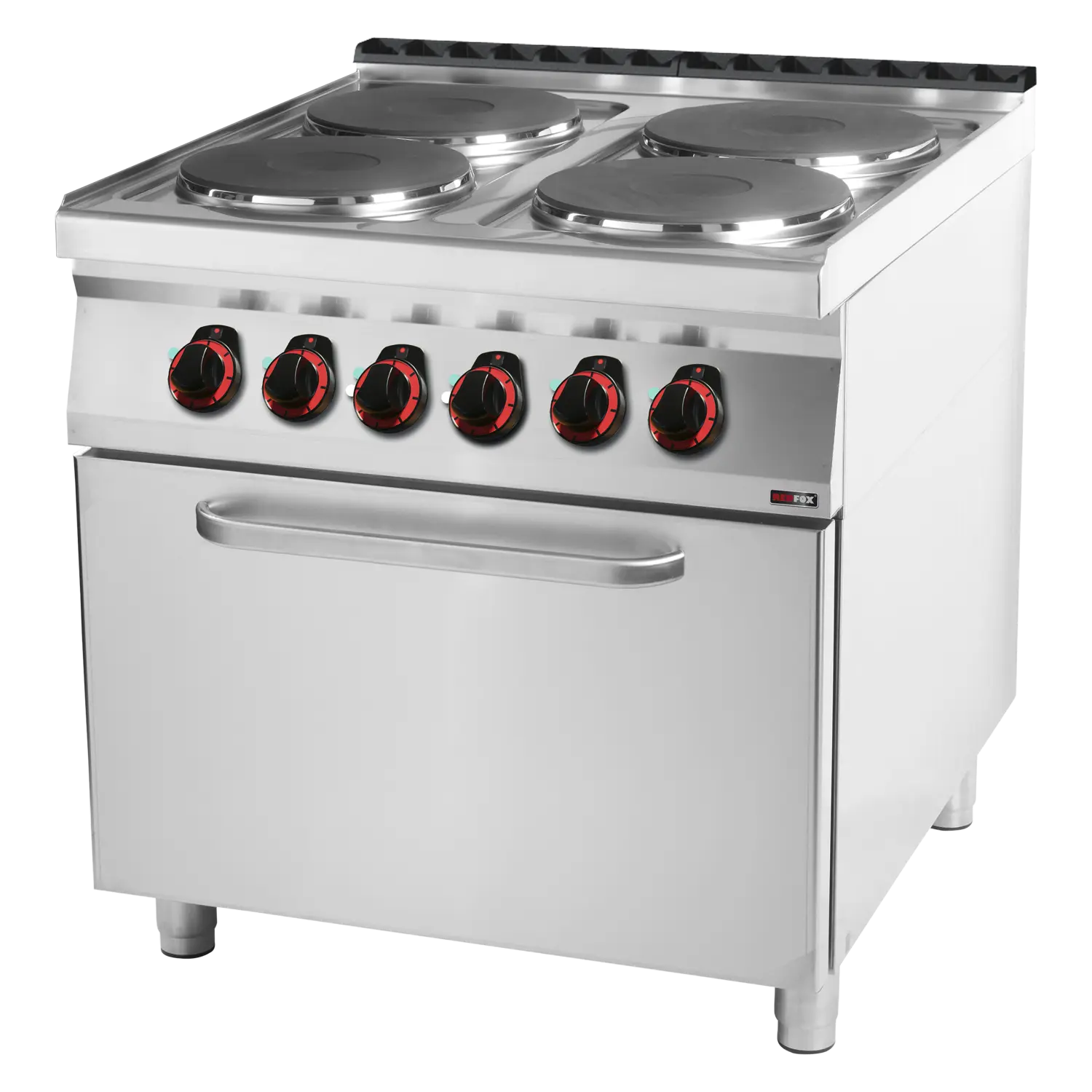 Sporák elektrický s horkovzdušnou elektrickou troubou GN 1/1 - 4x plotýnka 400 V | REDFOX - SPT 90/80 11 E