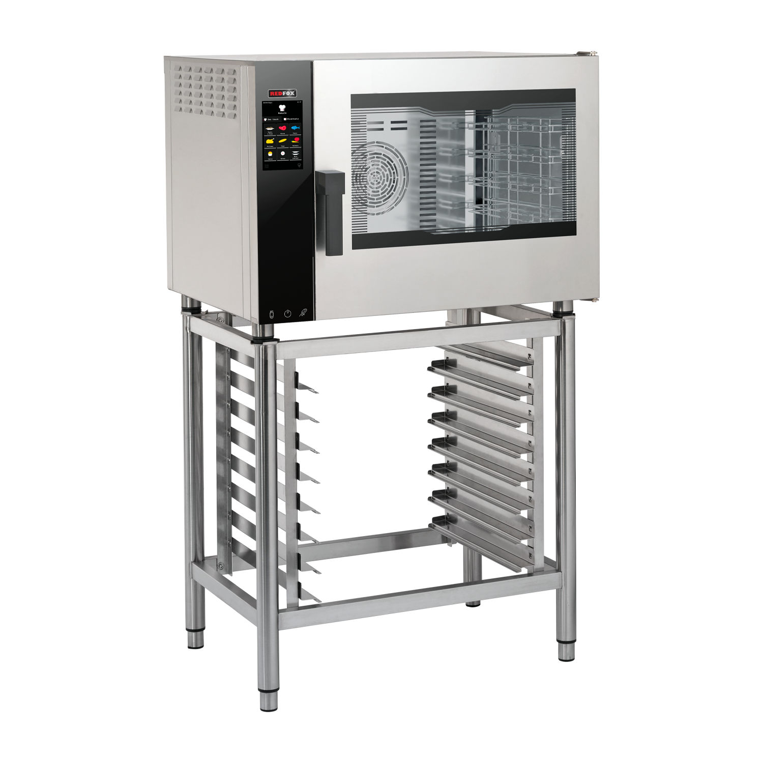 Electric convection oven reinforced version Direct steaming Color touch screen Automatic cleaning Right-hinged door 5x GN 1/1 | REDFOX - MPDN 0511 X ERAM