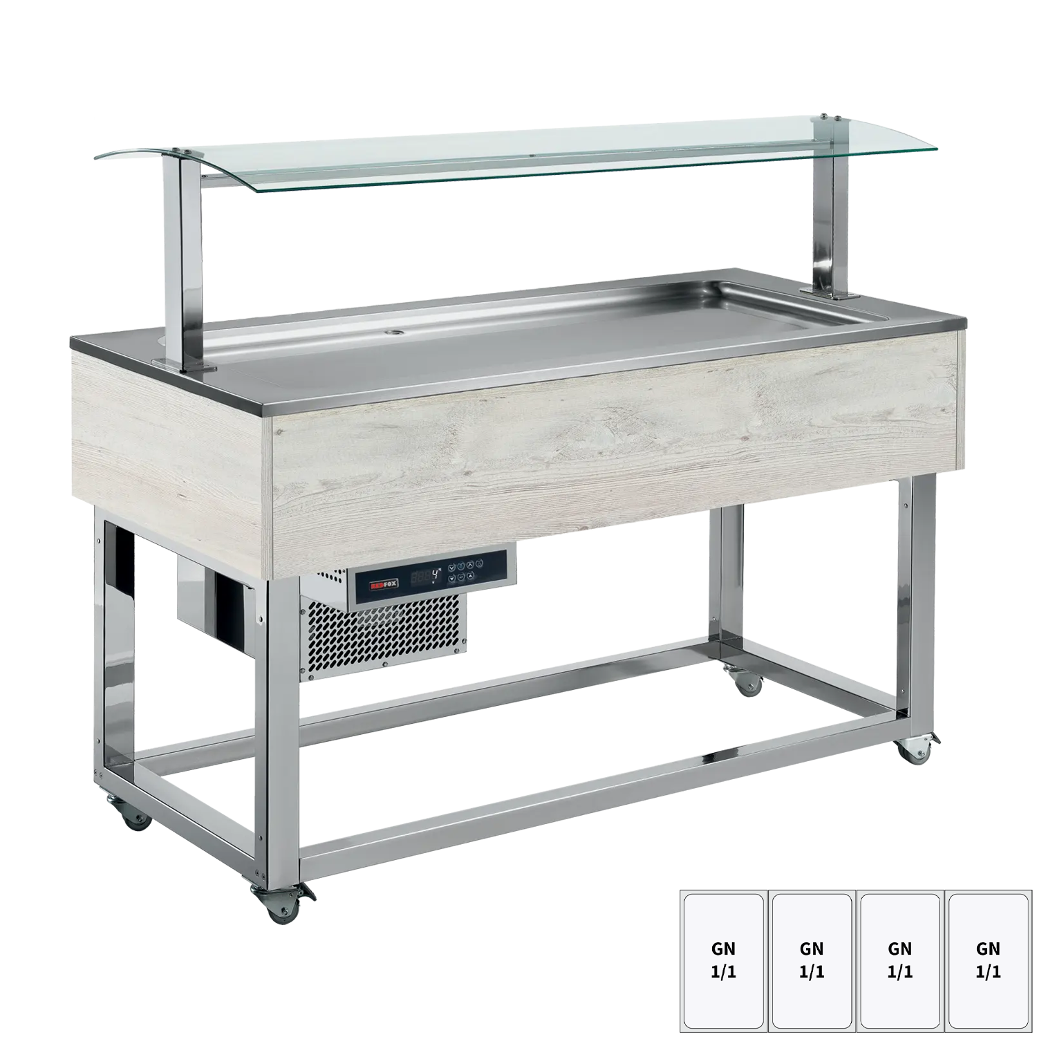 Food display island chilled GN 4-1/1 Hemlock | REDFOX - ES LIME+ 4H