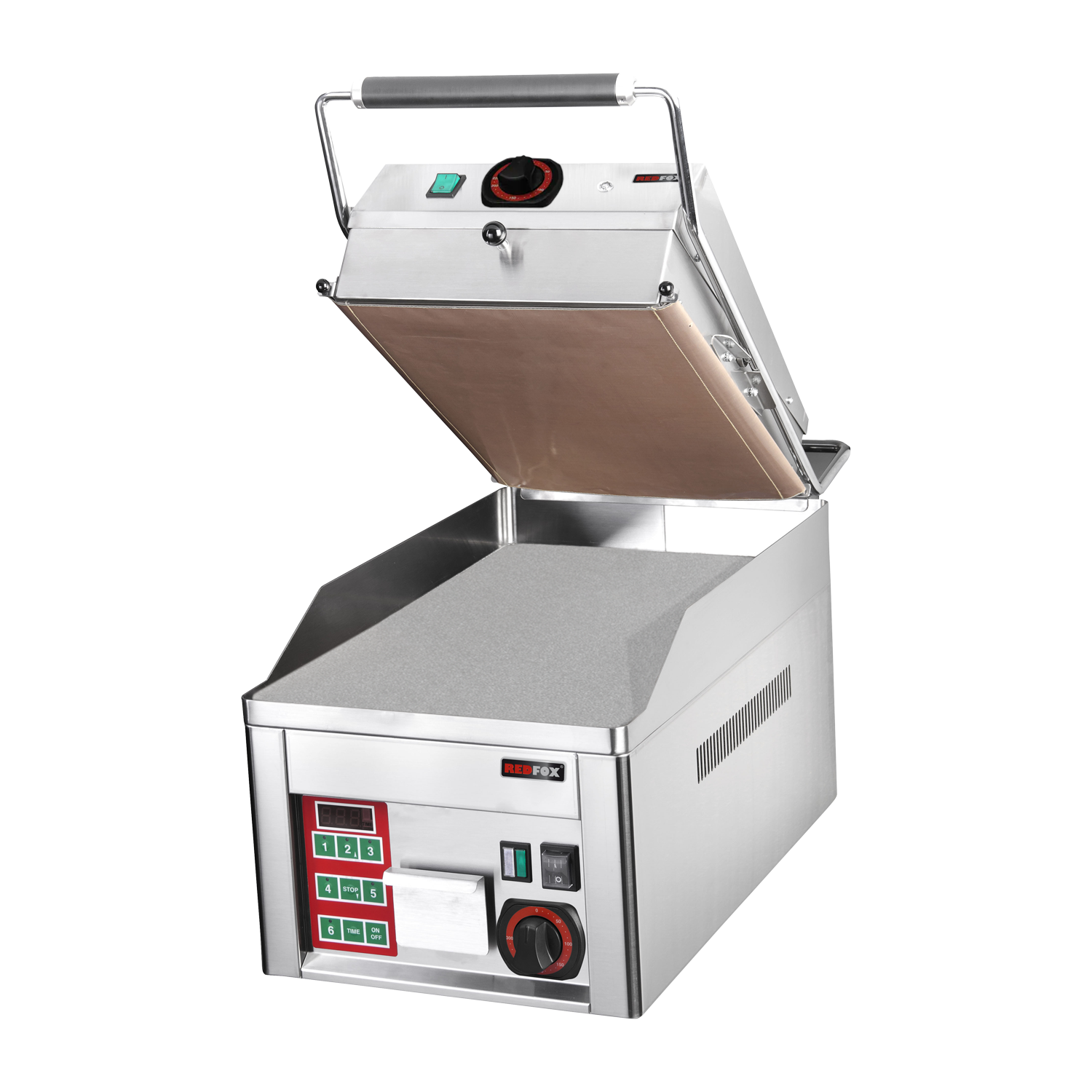 Grilovací deska elektrická hladká durable chrom s kontaktní deskou | REDFOX - FTHC 30 ED + KD 30 T