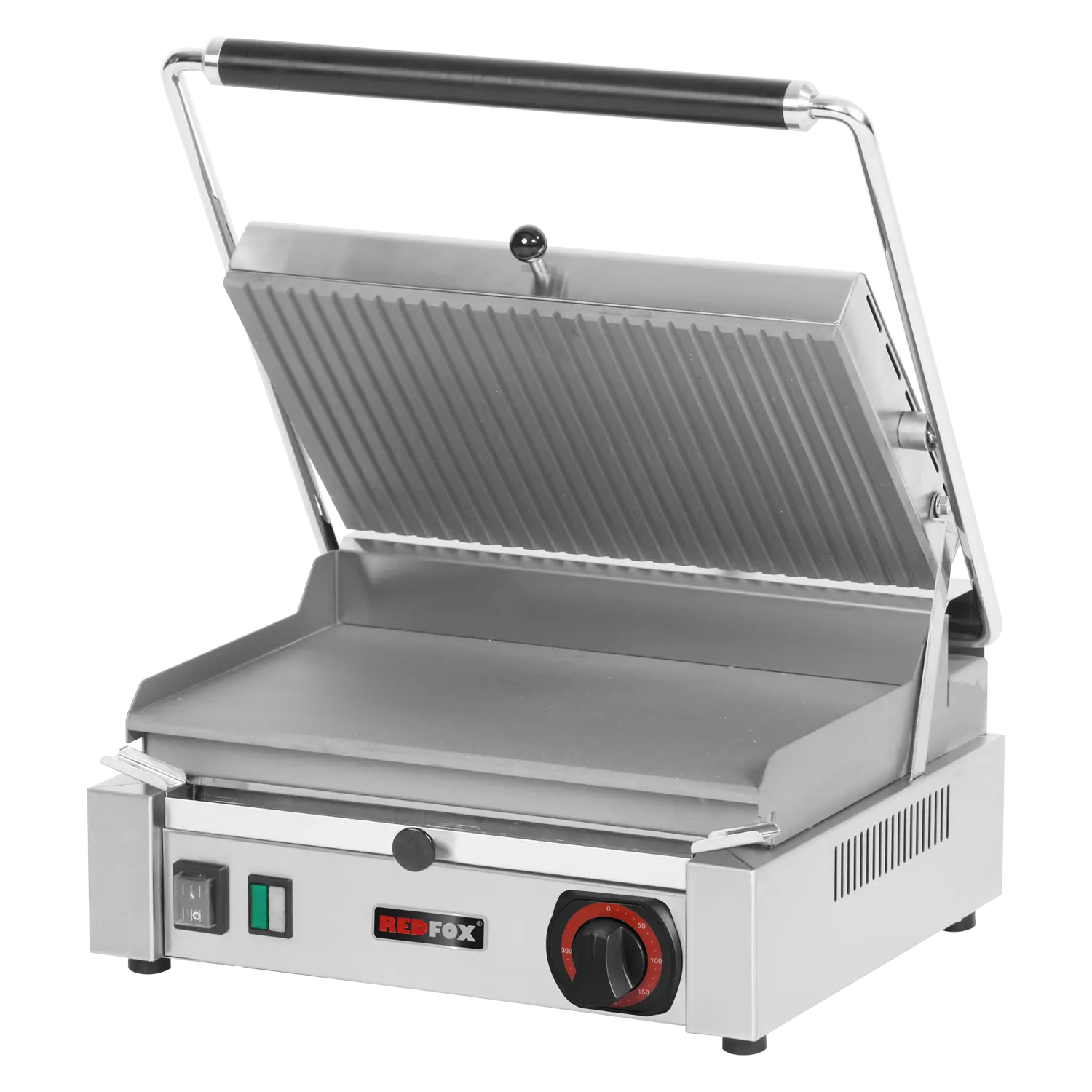 Panini grill smooth electric with grooved top plate 37x24 230 V | REDFOX - PM 2015 L