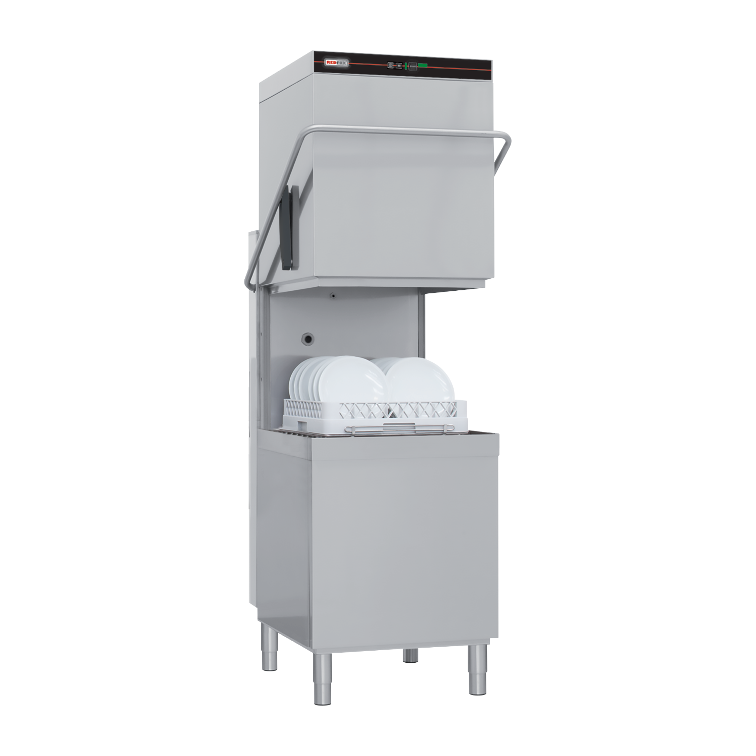 Myčka průběžná jednoplášťová s odpadovým čerpadlem horní ovládání 50x50 - 400 V | REDFOX - QQI 102 P/TOP