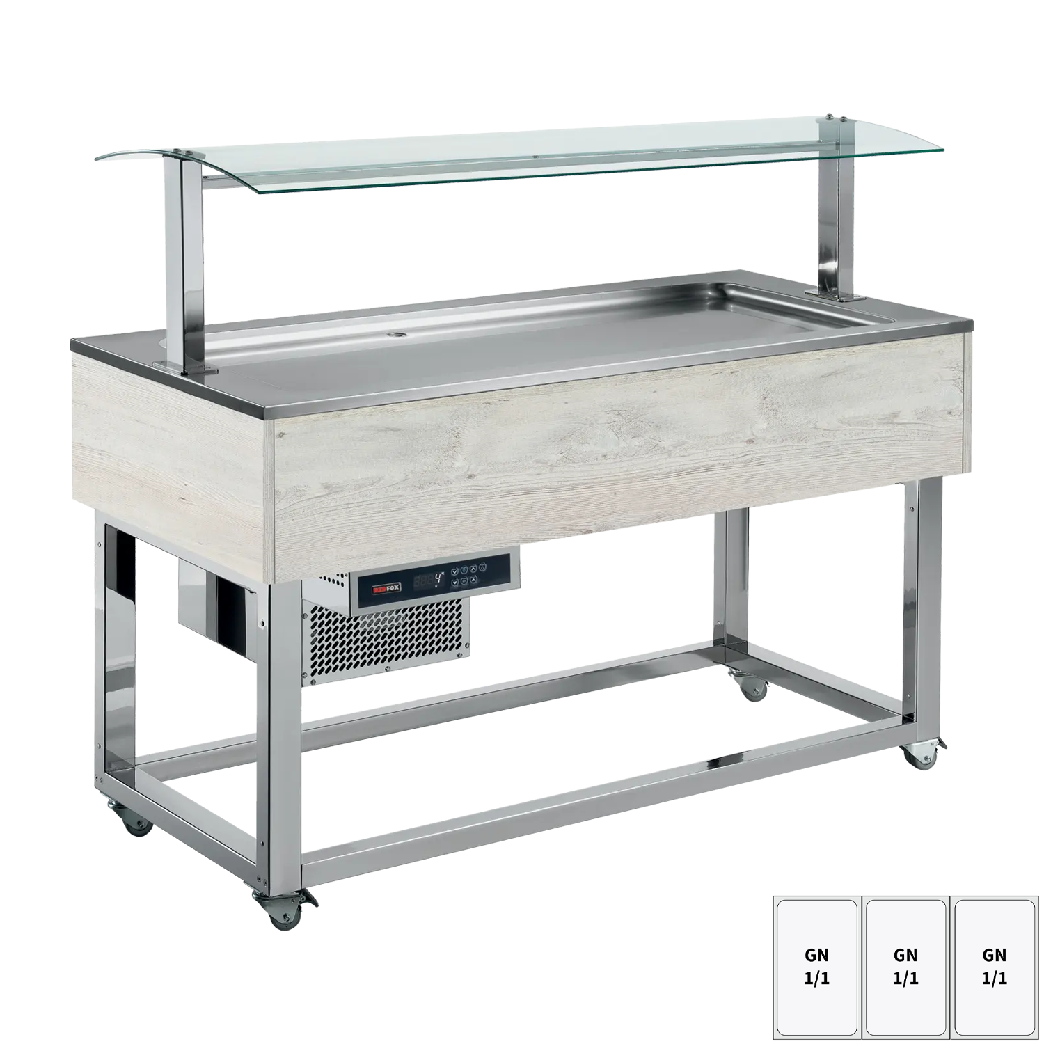 Food display island chilled GN 3-1/1 Hemlock | REDFOX - ES LIME+ 3H