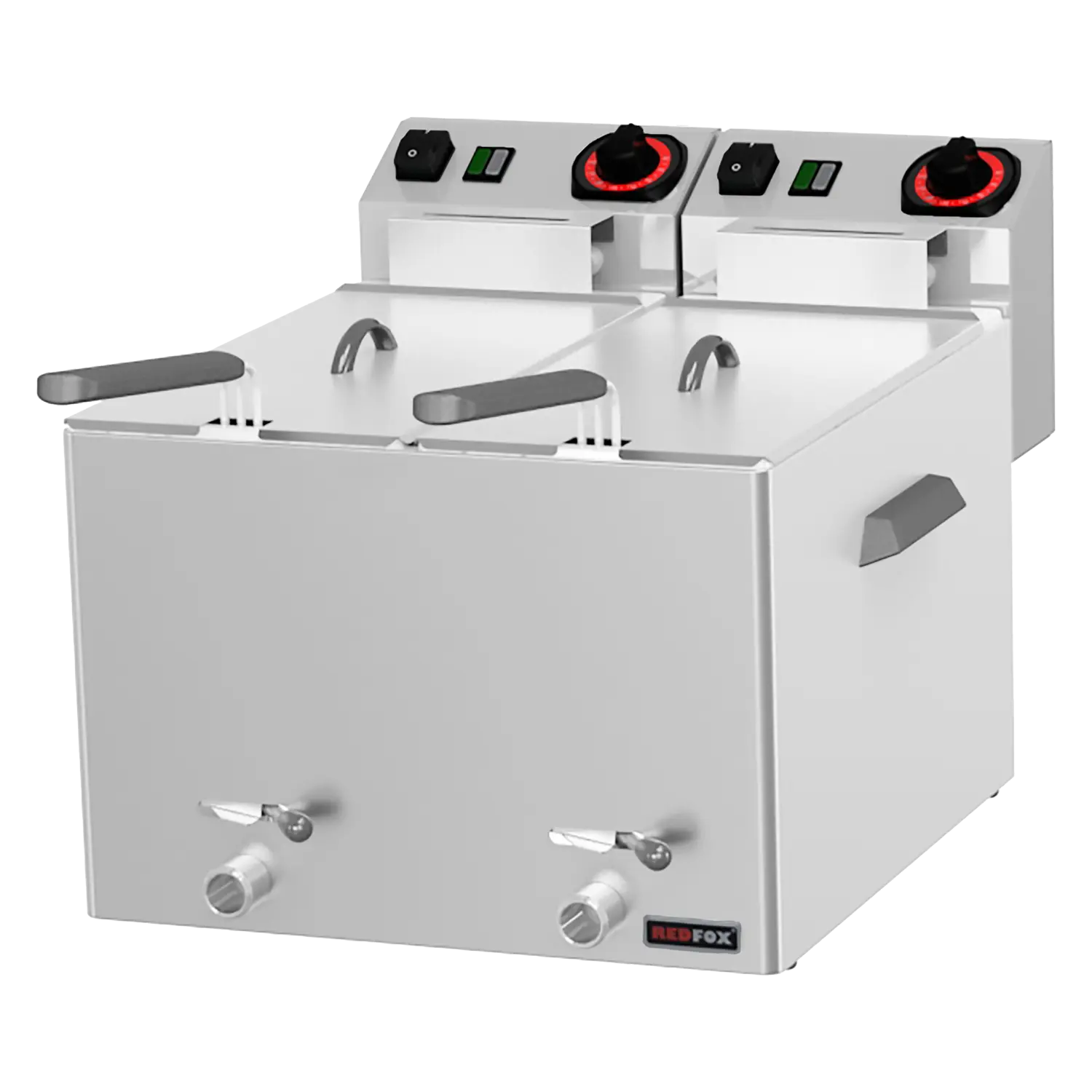 Fryer for fish electric 2 baskets 0,43 kW/l, 8+8 l counter top drain tap 230 V | REDFOX - FE 88 V