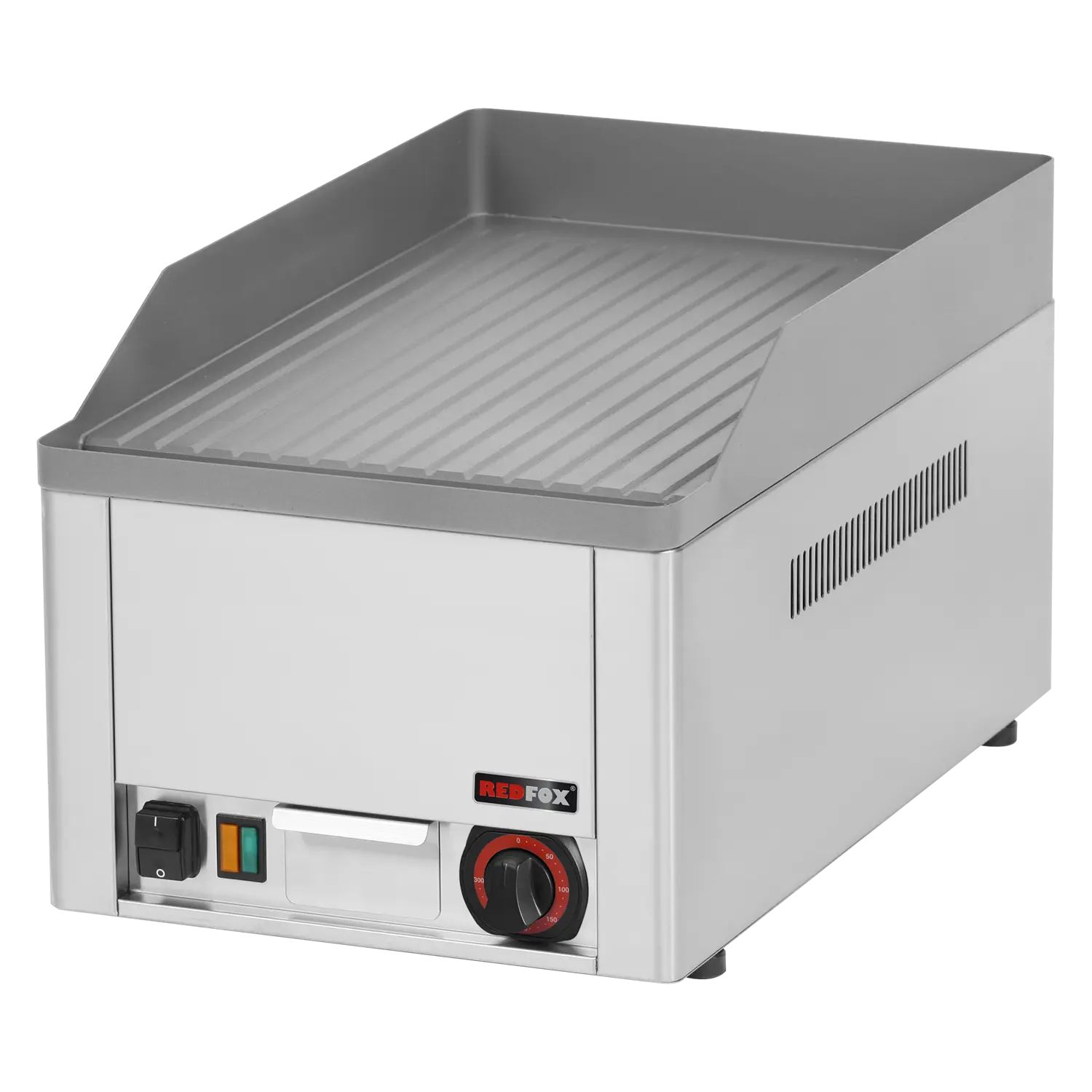 Fry-top griddle plate 32x48 electric grooved counter top 230 V | REDFOX - FTR 30 E