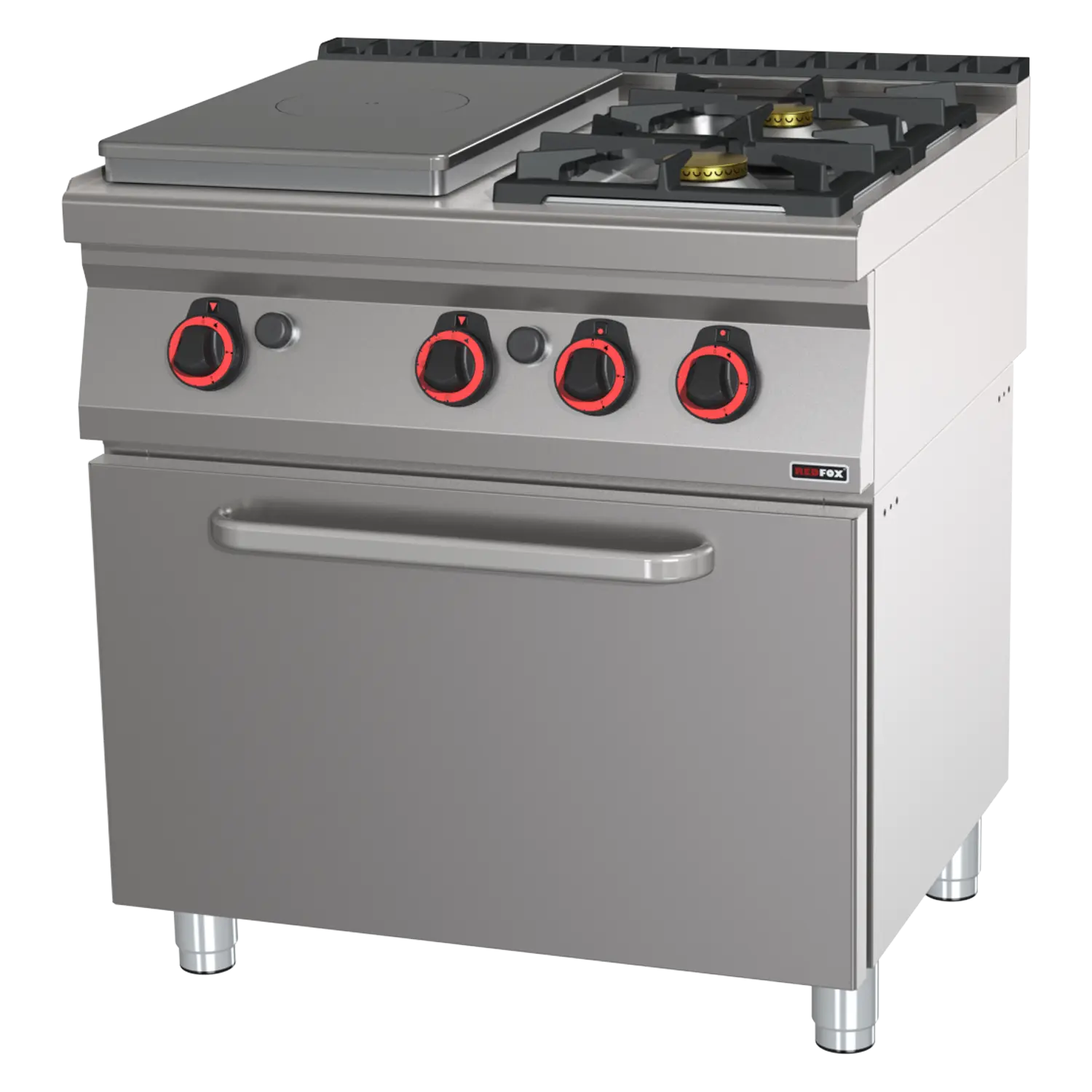 Sporák tálový plynový se statickou plynovou troubou GN 2/1 - 3x hořák  | REDFOX - STPT 70/80 21 G