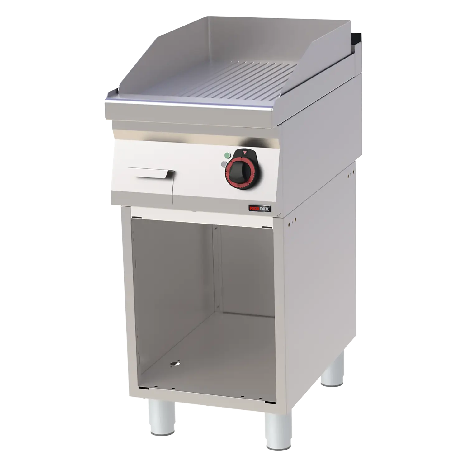 Grilovací deska 40x51 elektrická chromovaná rýhovaná s podestavbou 400 V | REDFOX - FTRC 70/40 E