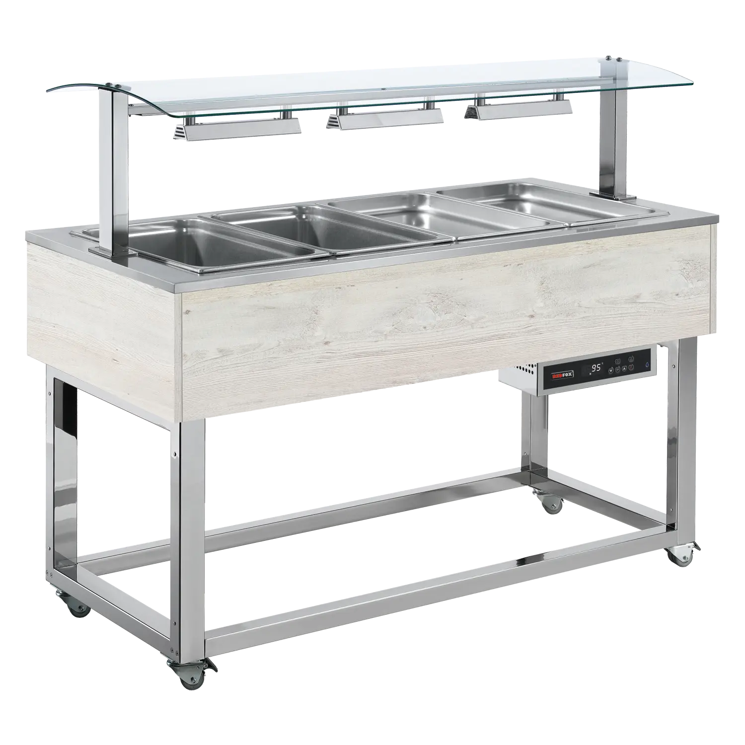 Food display island heated, dry tub GN 4-1/1 RAL | REDFOX - ES ORANGE+ 4R