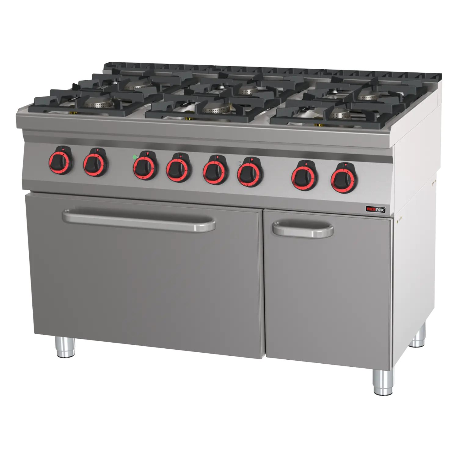 Sporák kombinovaný se statickou elektrickou troubou GN 2/1 - 6x hořák  | REDFOX - SPT 70/120 21 GE