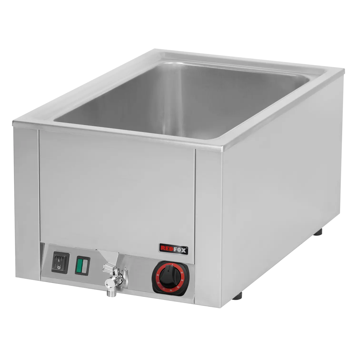 Bain marie electric GN 1/1 - 200 counter top with drain tap | REDFOX - BMV 1120