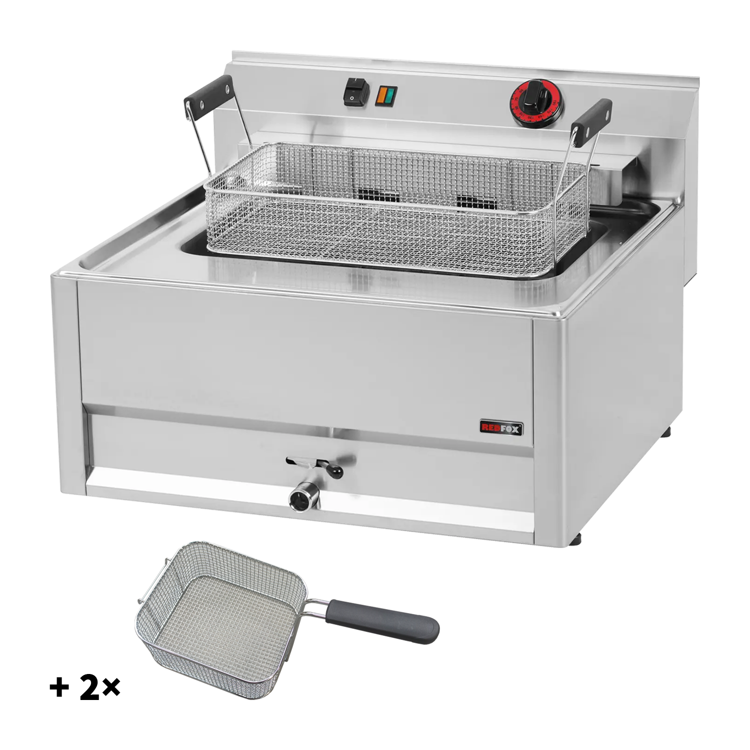 Fritéza elektrická 0,56 kW/l, 16 l s třemi koši 400 V | REDFOX - FE 66/3 ELT