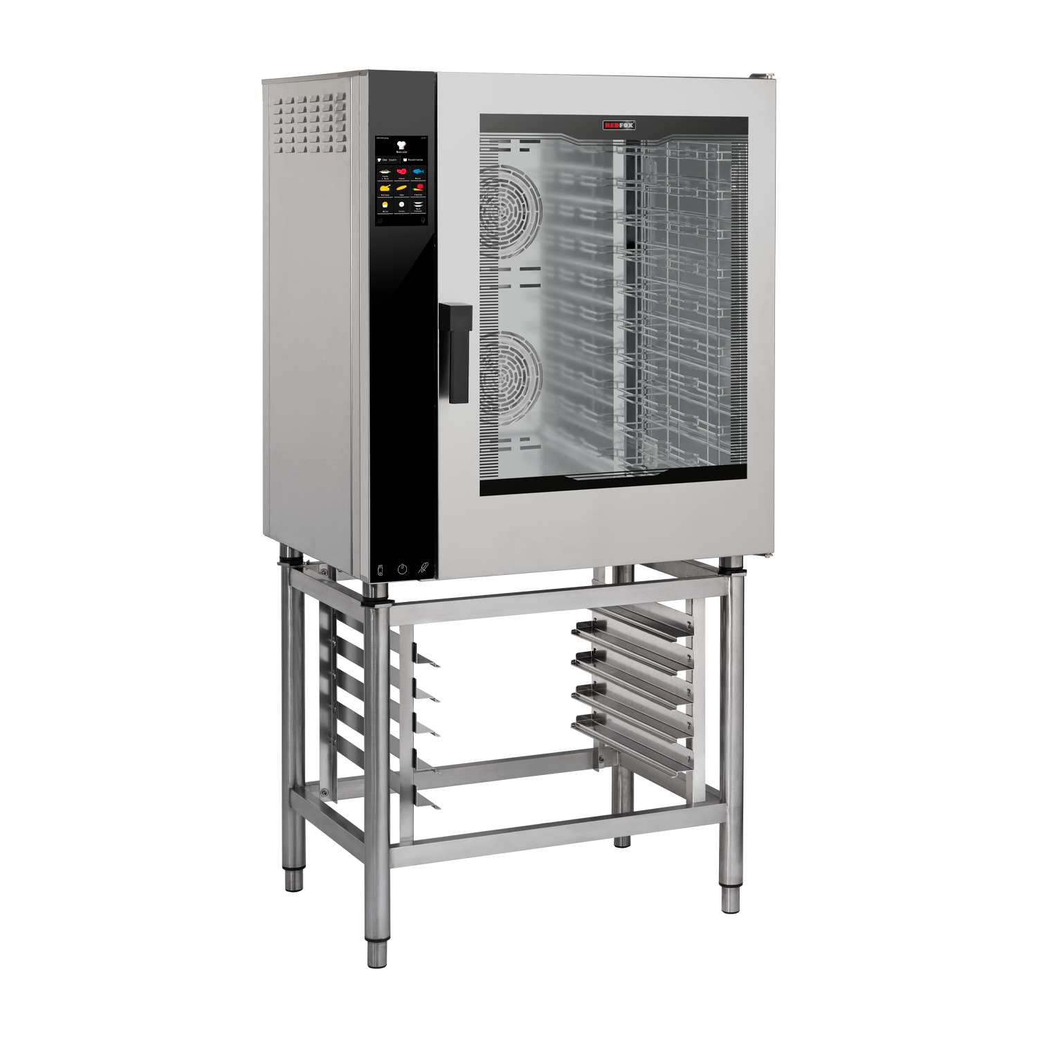 Electric convection oven reinforced version Direct steaming Color touch screen Right-hinged door 10x GN 1/1 | REDFOX - MPDN 1011 X ER