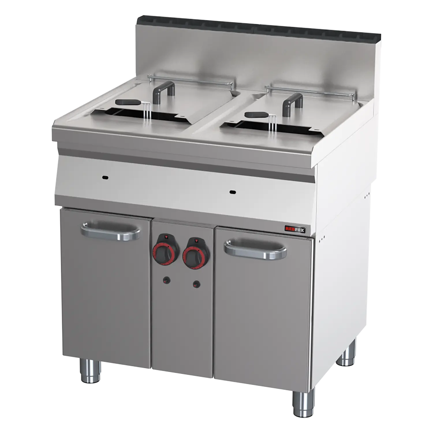 Gas fryer 2 baskets 0,8 kW/l, 15+15 l on cabinet | REDFOX - FE 70/80 G