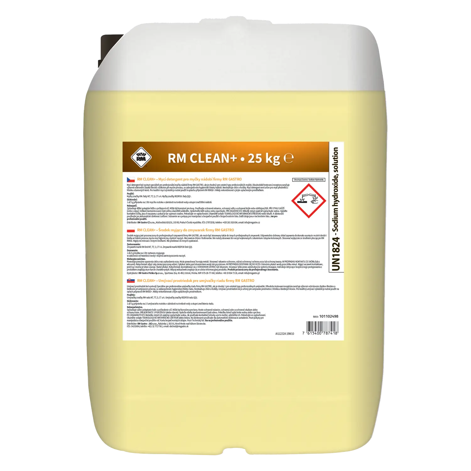 Mycí detergent pro myčky nádobí 25 kg | RM + REDFOX - RM Clean+ 25 kg