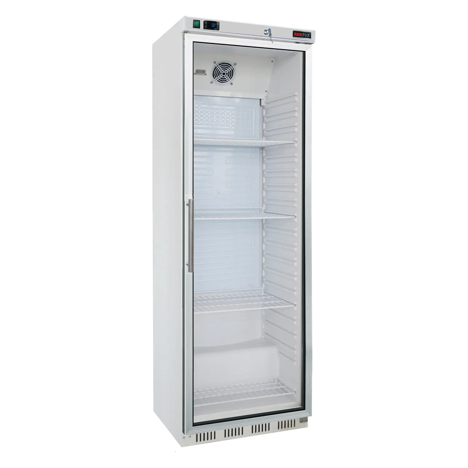 Cooling cabinet 350 l, glass door, white | REDFOX - DR 400 G