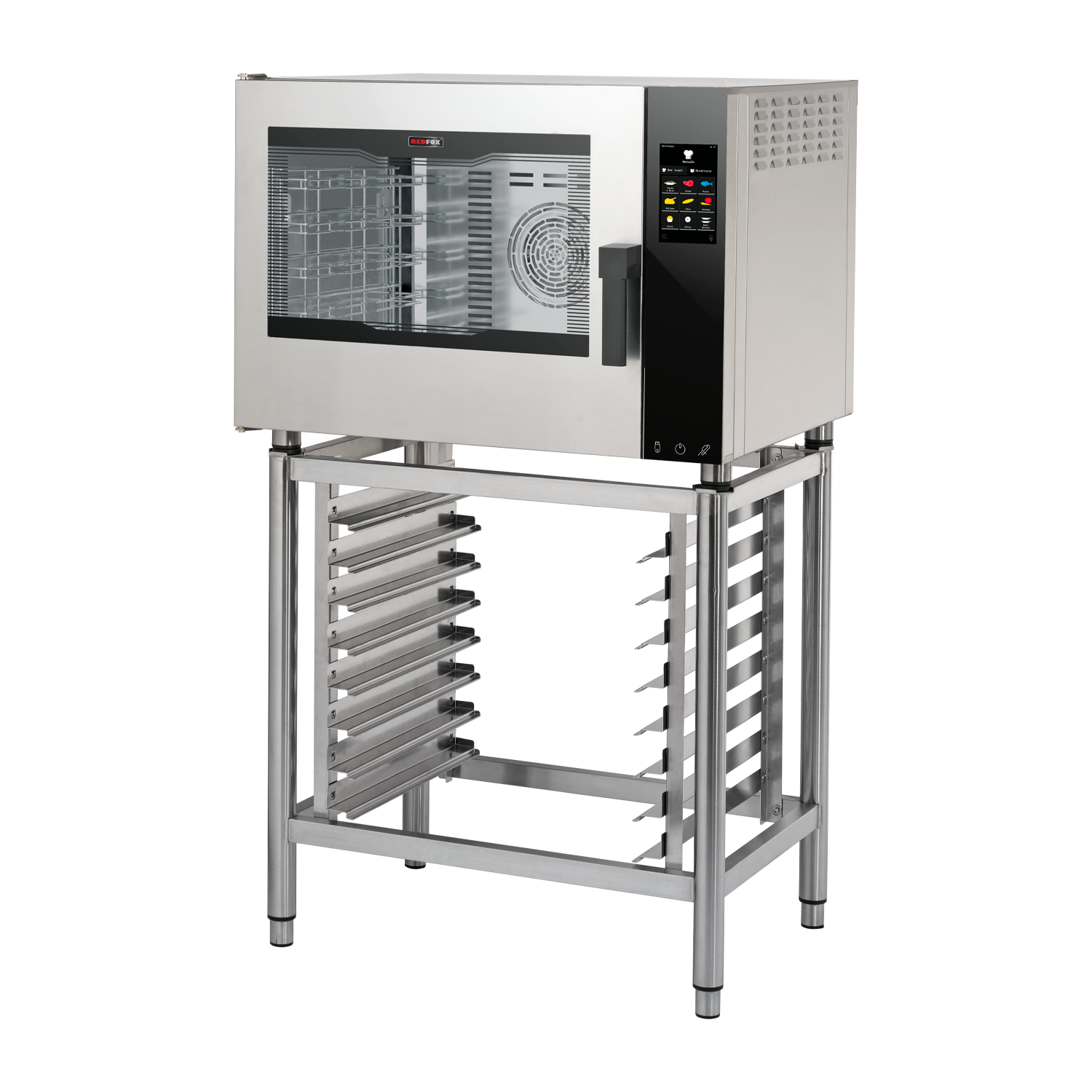 Electric convection oven reinforced version Direct steaming Color touch screen Automatic cleaning Left-hinged door 5x GN 1/1 | REDFOX - MPDN 0511 X ELAM