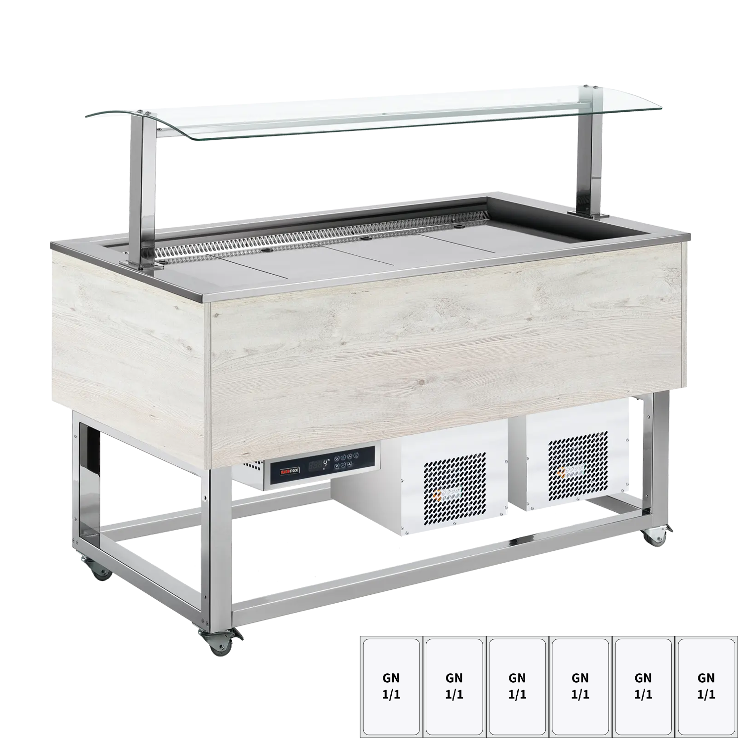 Food display island chilled GN 6-1/1 Hemlock | REDFOX - ES BLUE+ 6H