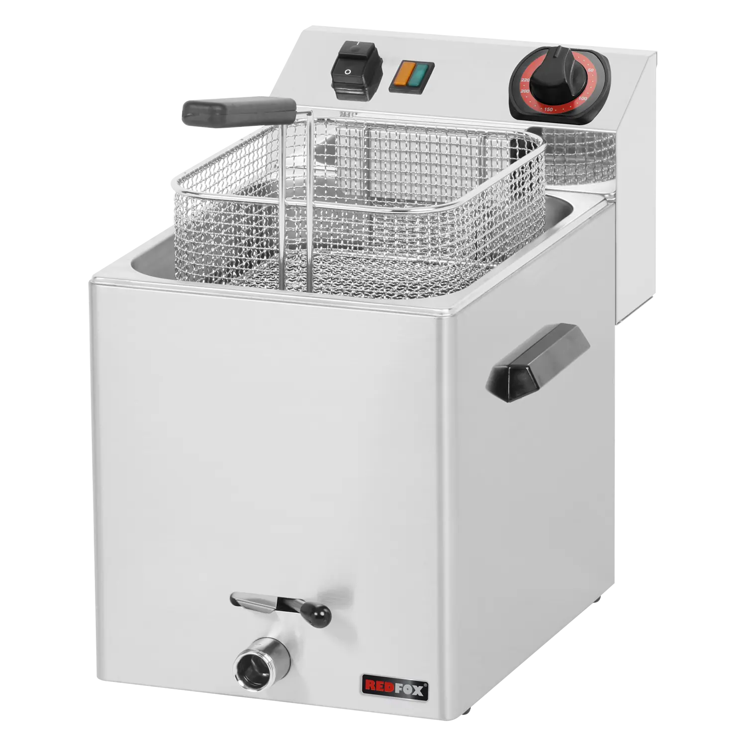 Electric fryer 0,38 kW/l, 8 l counter top drain tap 230 V | REDFOX - FE 07 V
