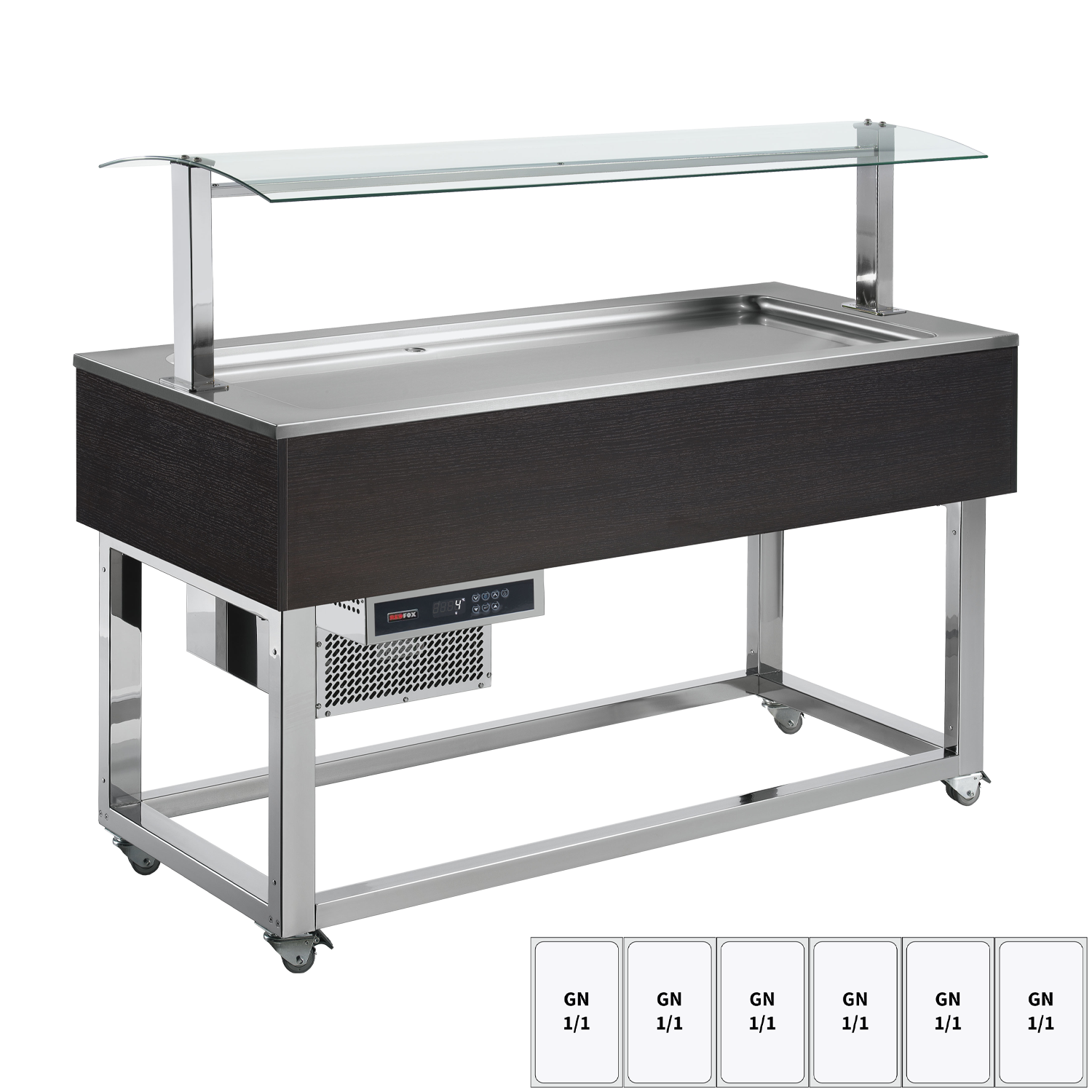 Food display island chilled GN 6-1/1 Wenge | REDFOX - ES LIME+ 6W