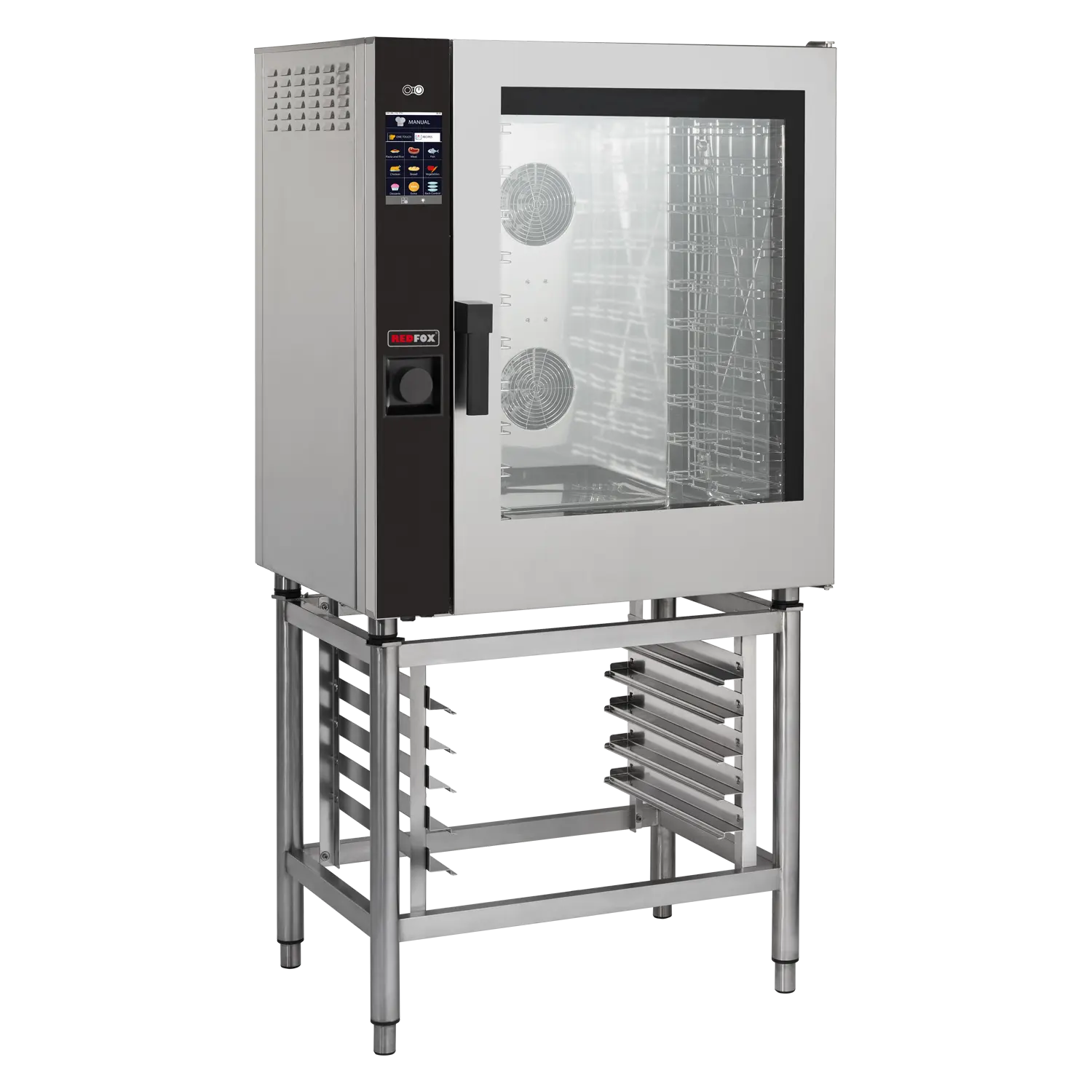 Konvektomat elektrický 10x GN 1/1 nástřik dotykový barevný automatická mytí pravé dveře | REDFOX - MPD 1011 ERAM