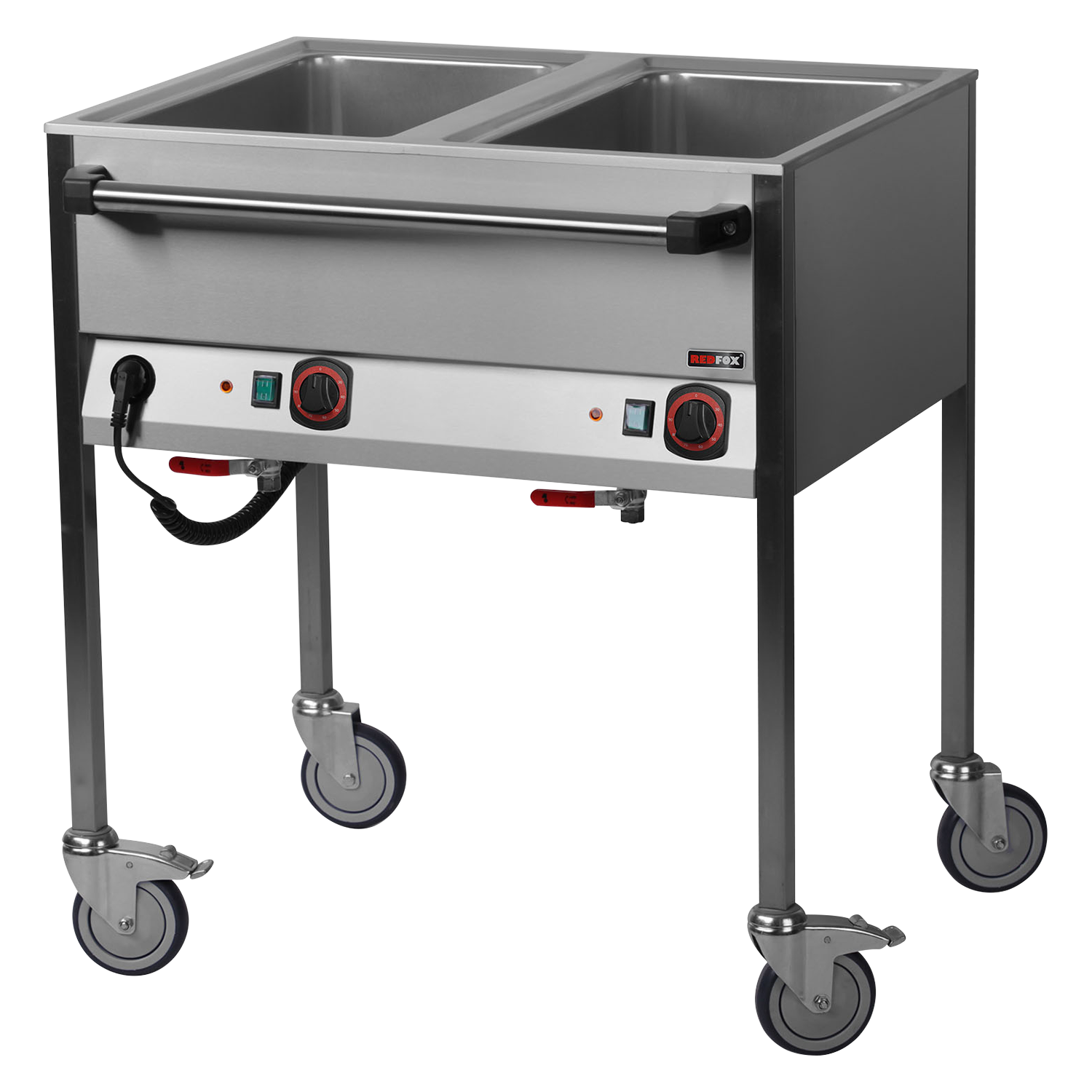 Bain marie electric GN 2-1/1 controllers on longer side  | REDFOX - VLPD 2120